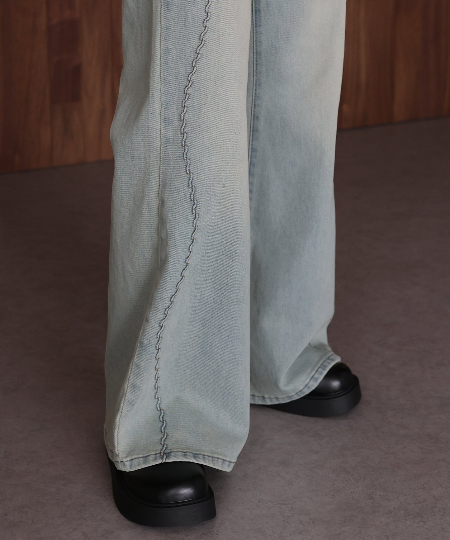 ウェーブラインデニムパンツ