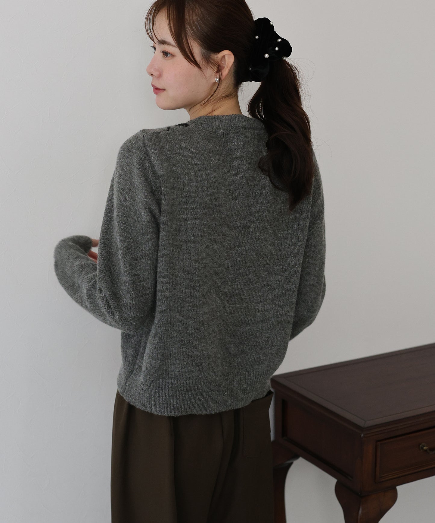 アーガイル柄カーディガン