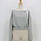 レースリボンオフショルスウェット