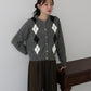 アーガイル柄カーディガン