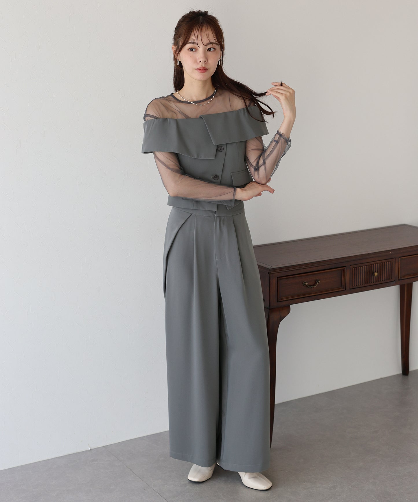 【TIME SALE】オフショルパンツドレス