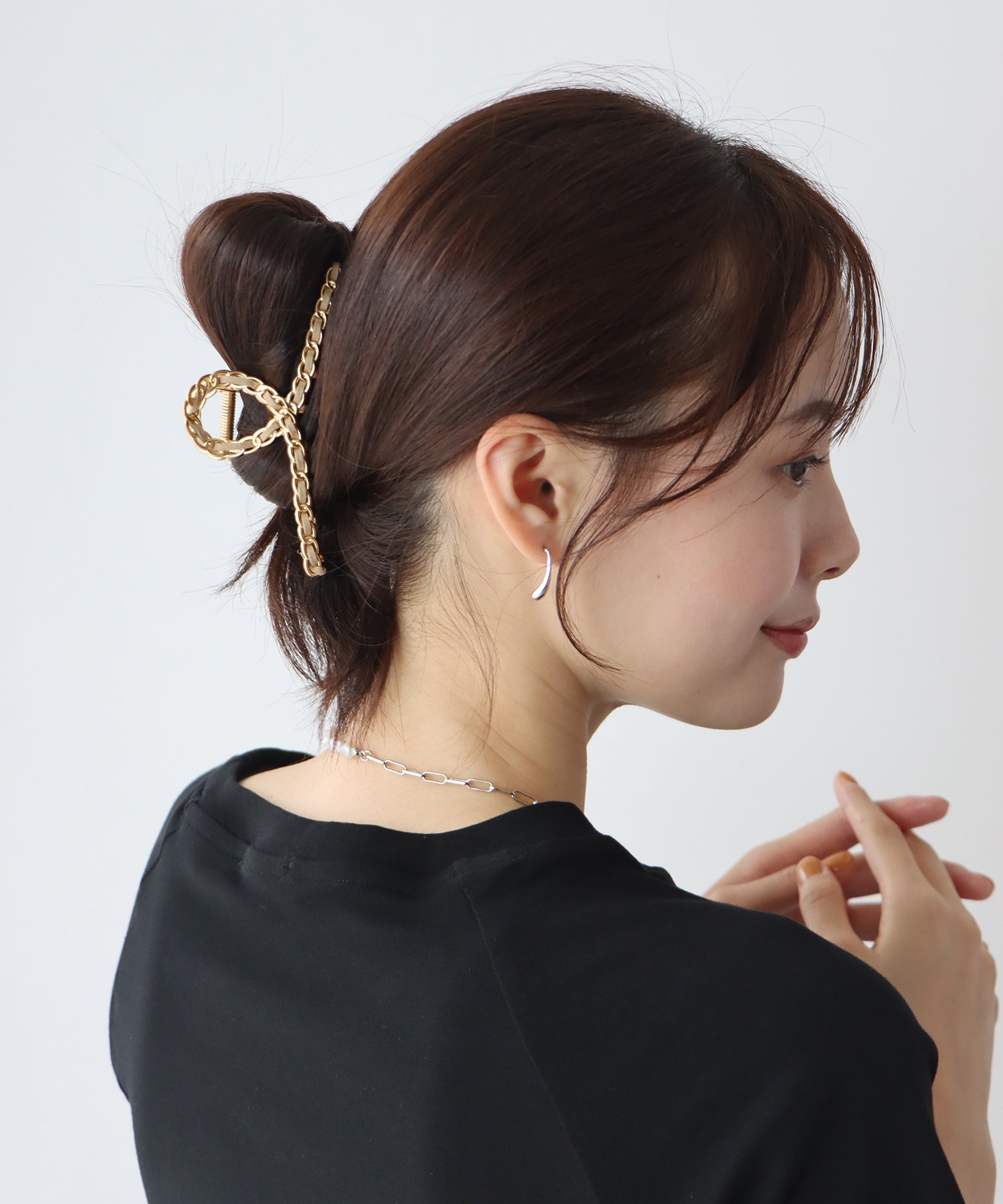 バンズクリップ.ヘアクリップ チェーン ゴールド - その他