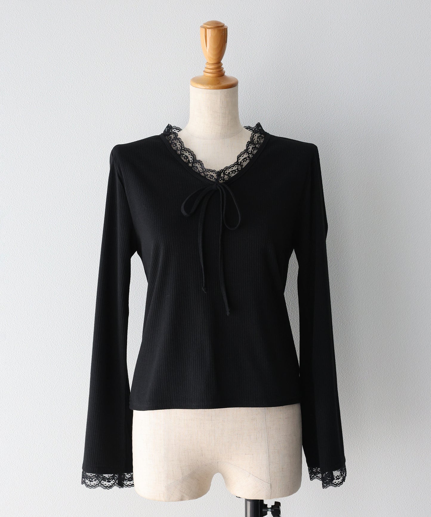 【早割5％OFF】レースドッキングリブカットソー【ネコポス】