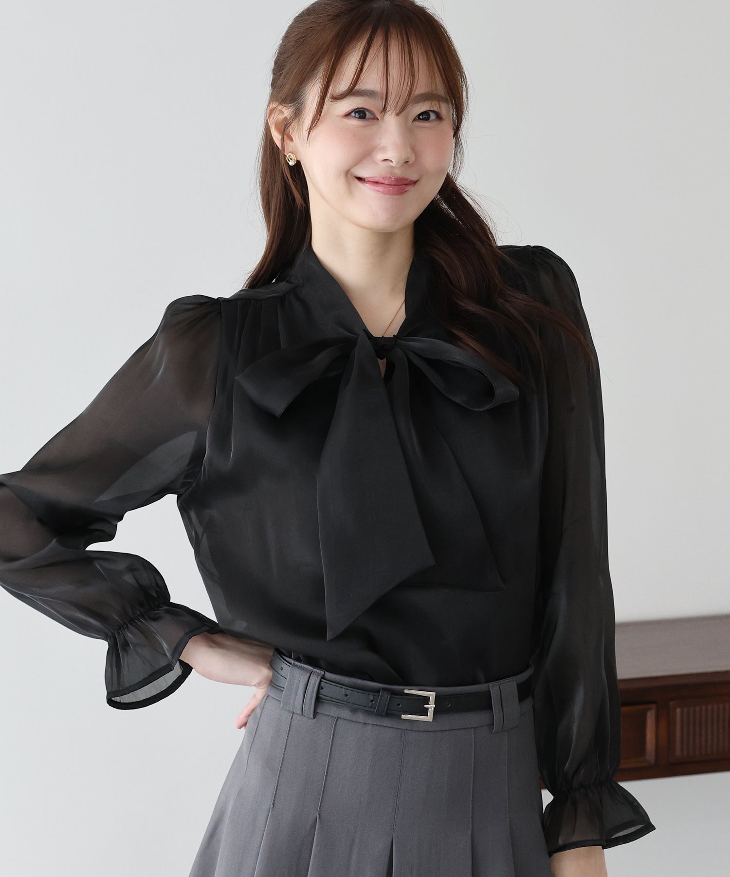 シアーオーガンジーボウタイブラウス【ネコポス】 – BLUE ONLINE