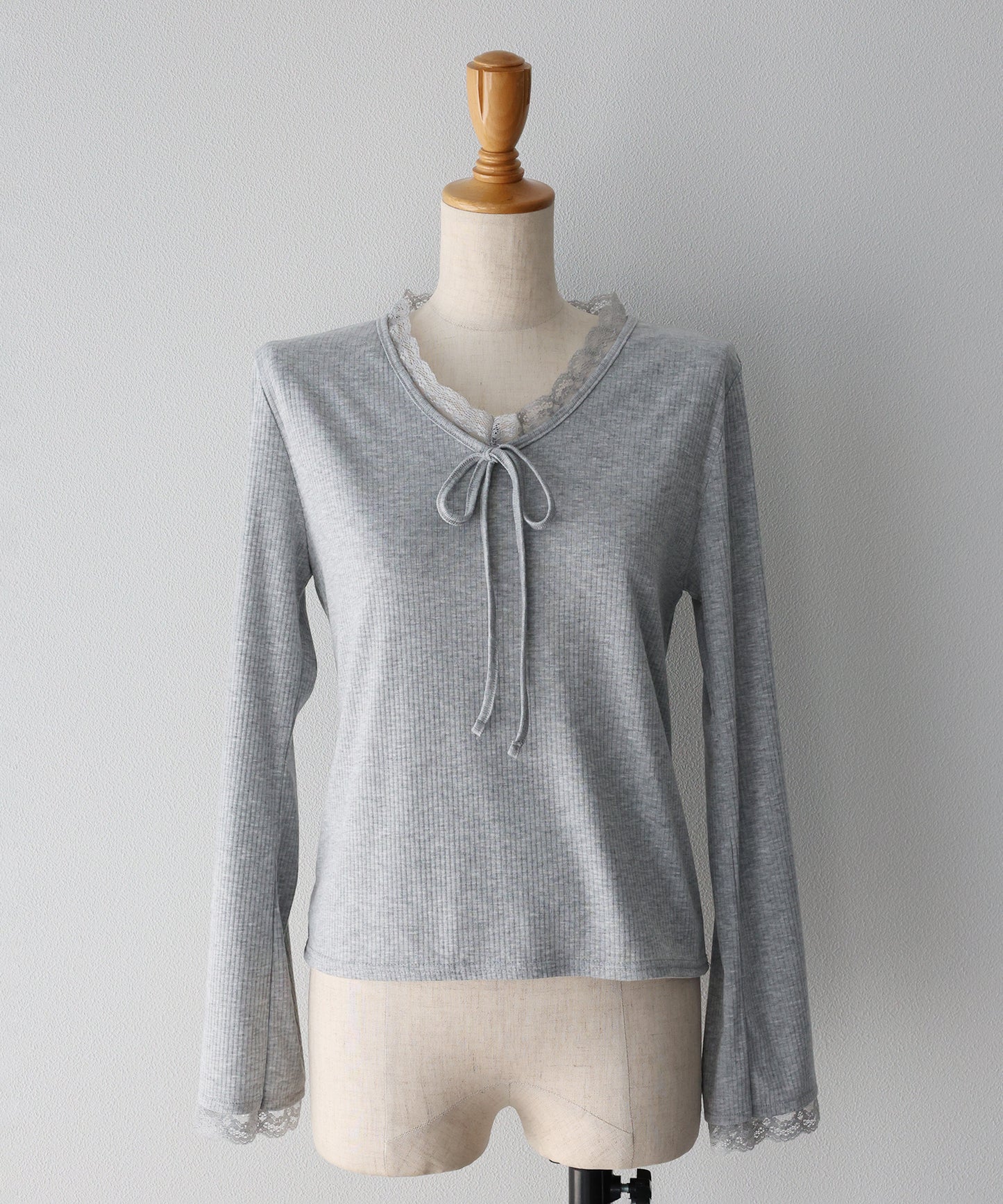 【早割5％OFF】レースドッキングリブカットソー【ネコポス】