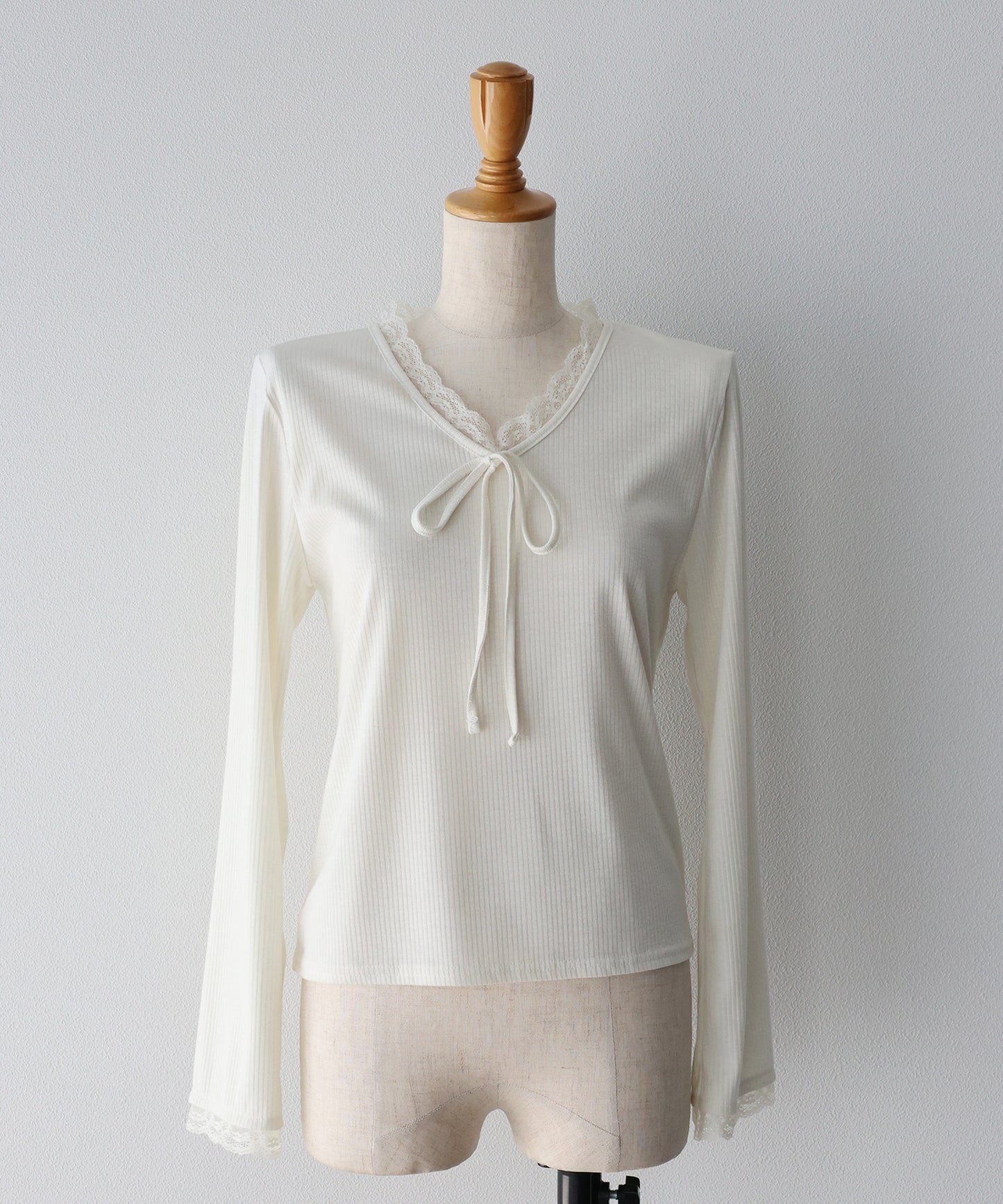 【早割5％OFF】レースドッキングリブカットソー【ネコポス】
