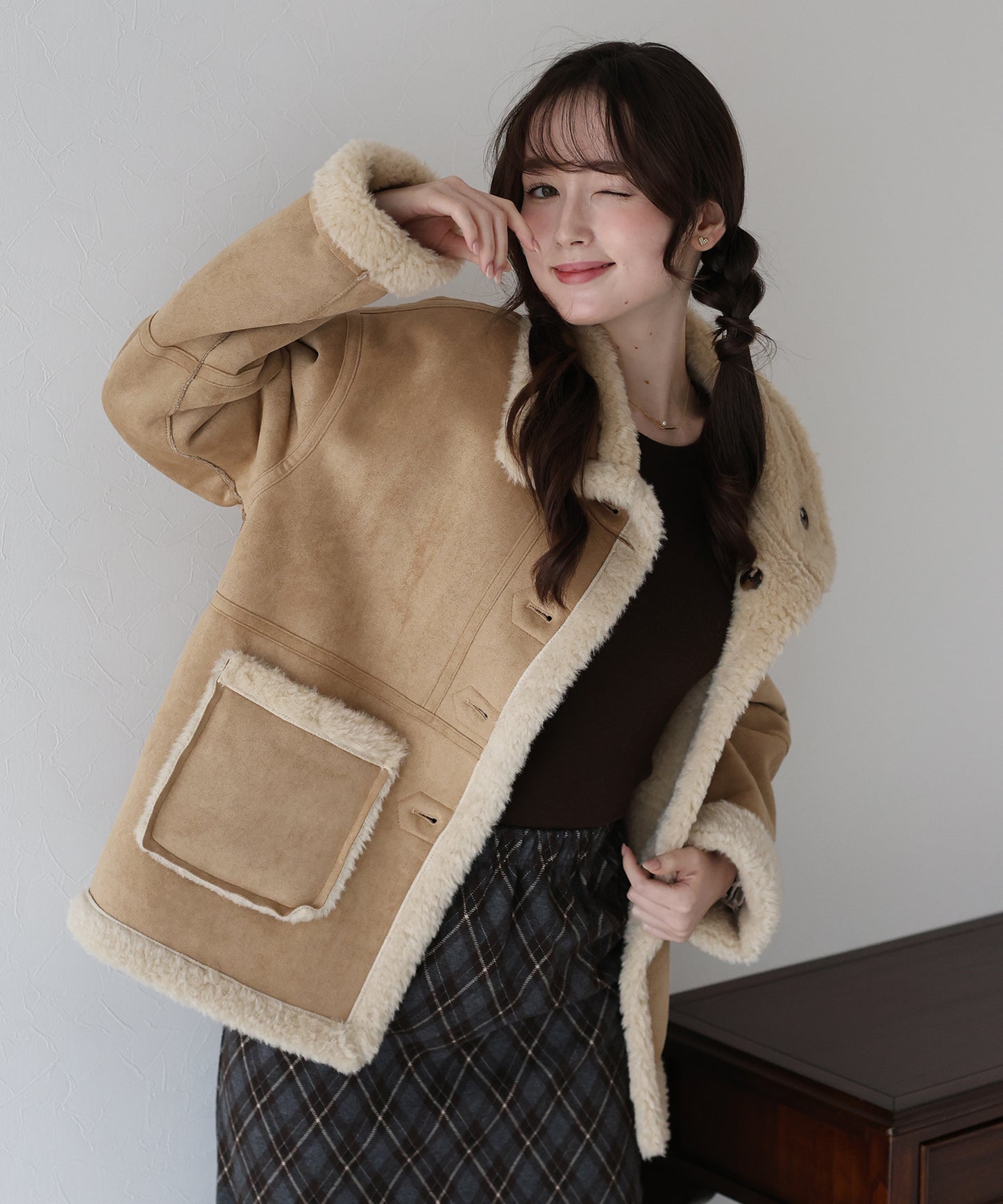 リバーシブルボアムートンコート