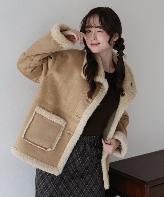 リバーシブルボアムートンコート