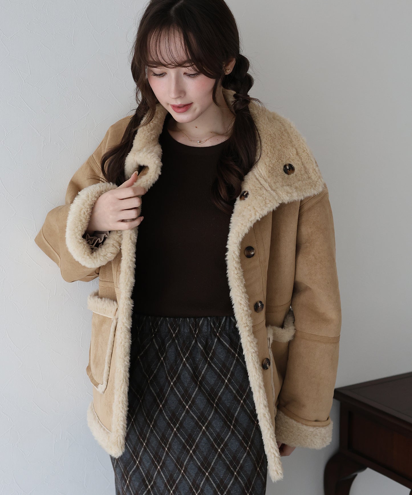 【早割5％OFF】リバーシブルボアムートンコート