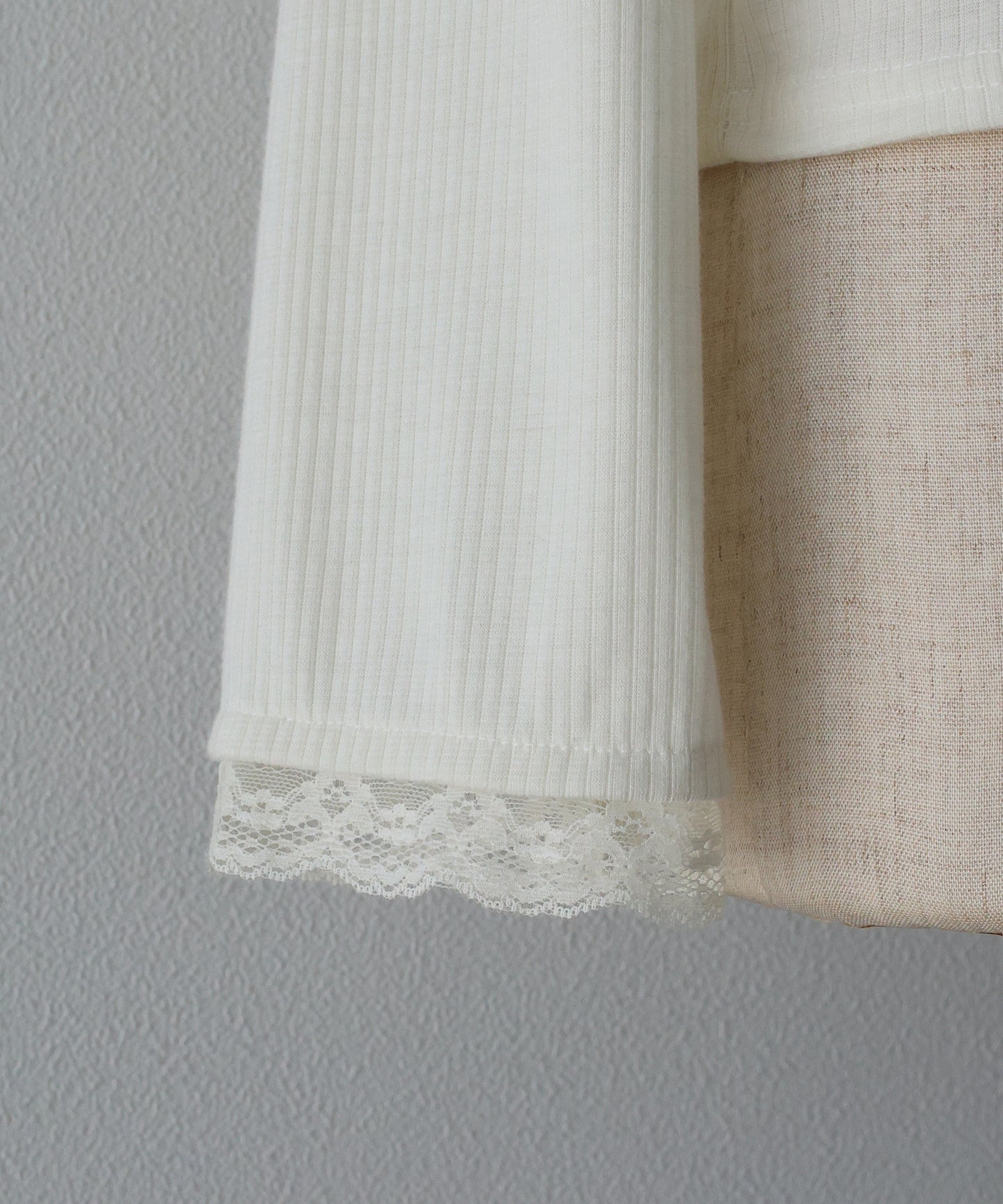 【早割5％OFF】レースドッキングリブカットソー【ネコポス】