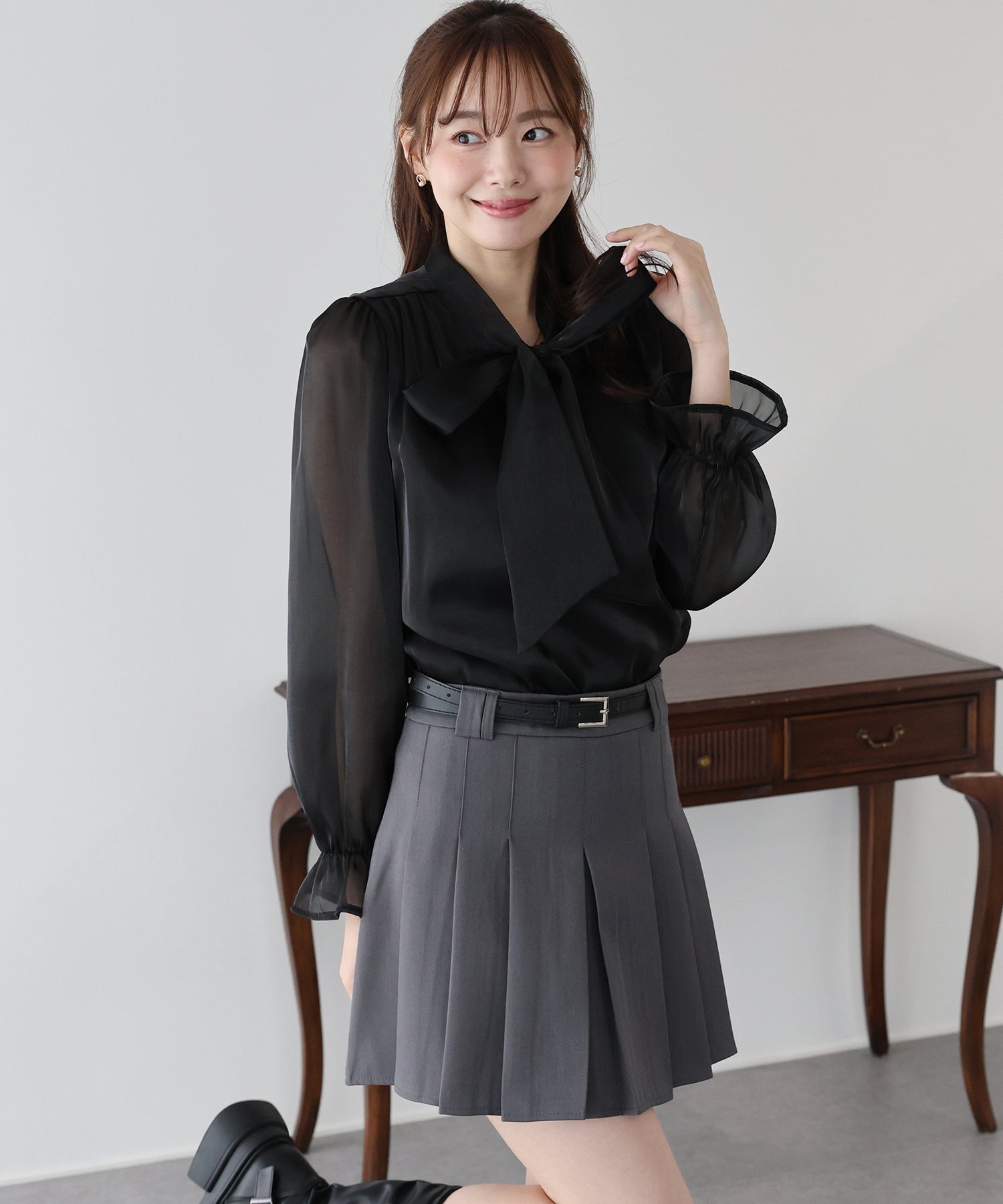 シアーオーガンジーボウタイブラウス【ネコポス】 – BLUE ONLINE