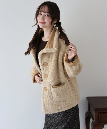 【早割5％OFF】リバーシブルボアムートンコート