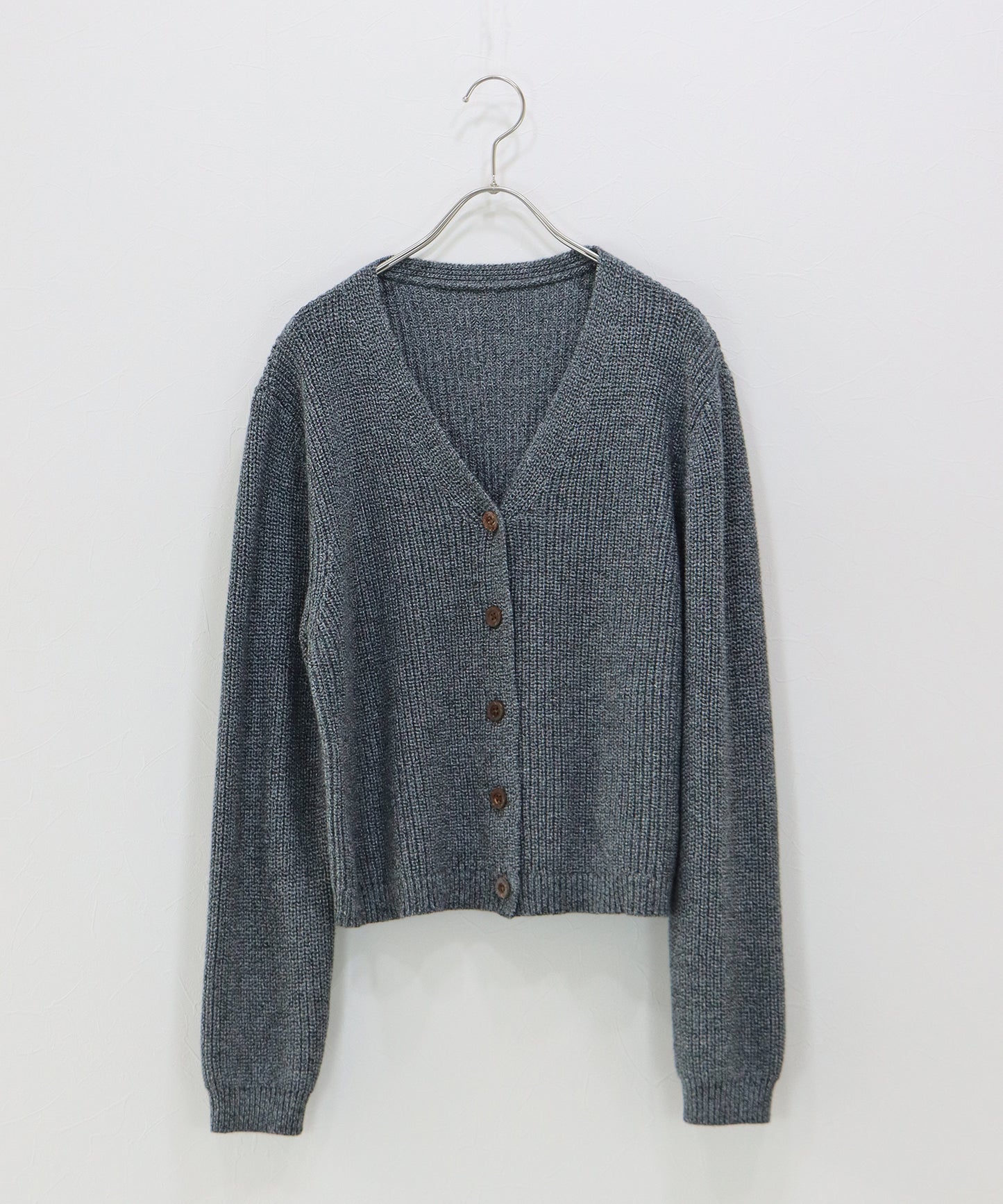 スラブニットＶネックカーディガン