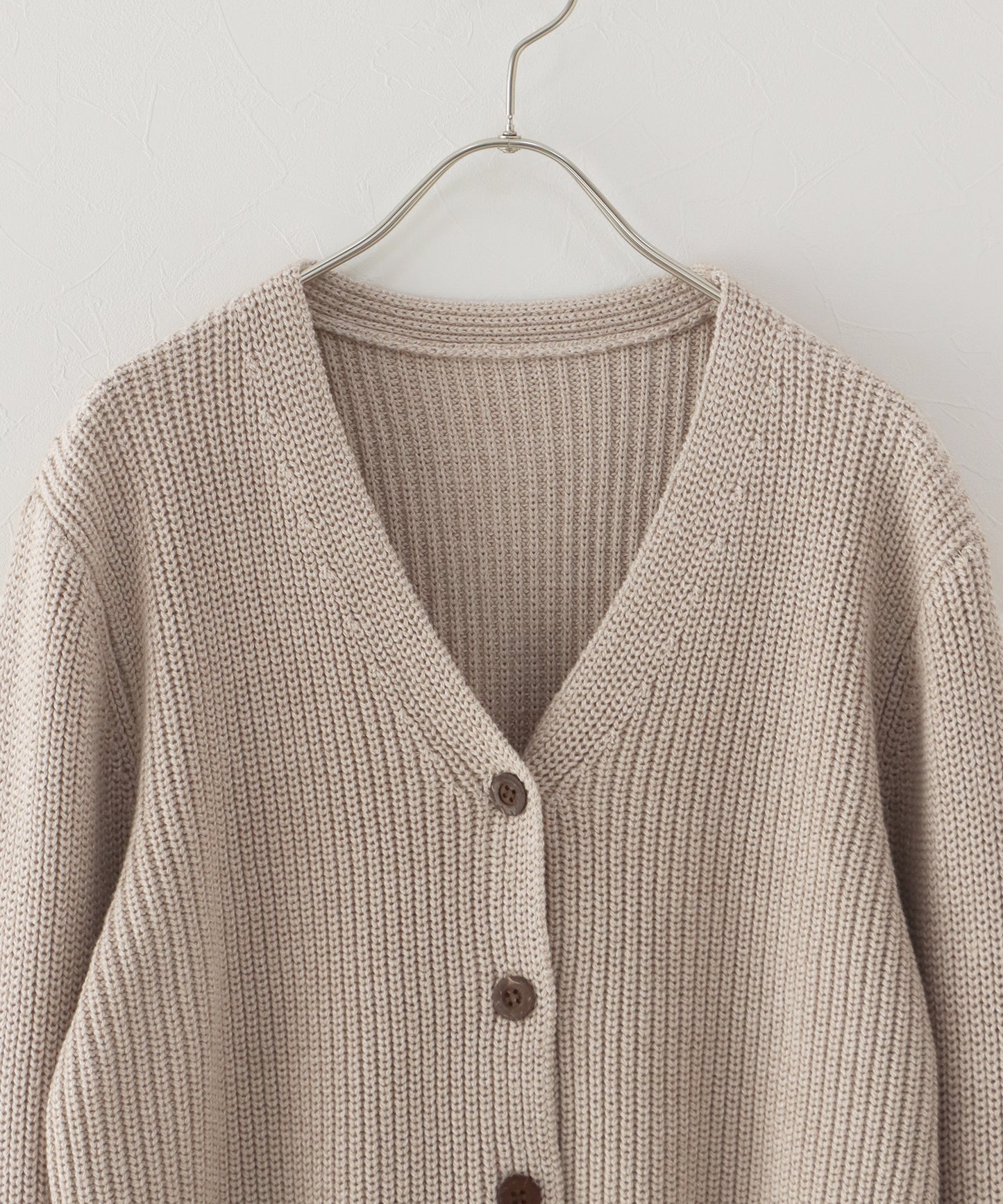 スラブニットＶネックカーディガン