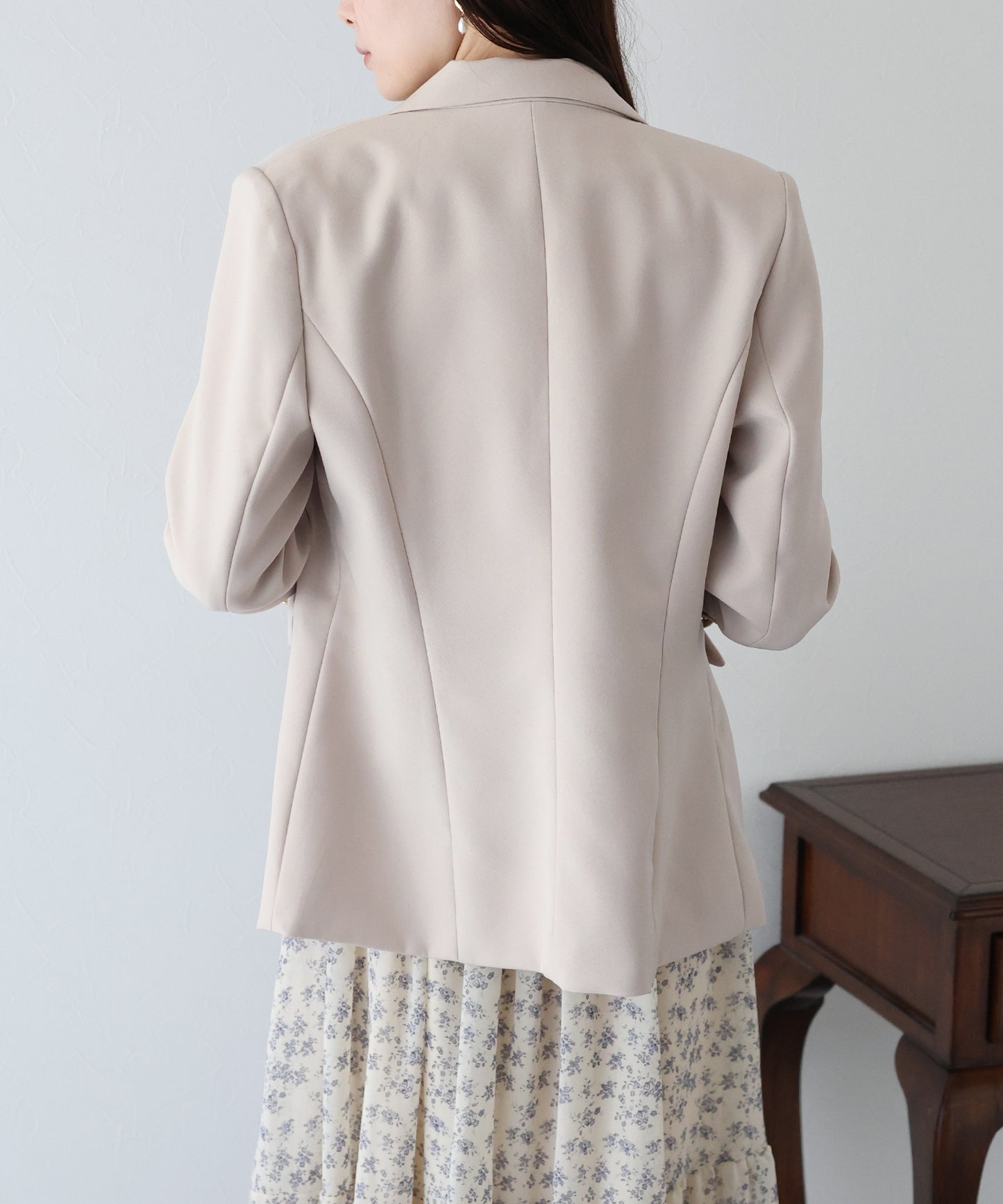 【ウォッシャブル】金ボタンダブルジャケット