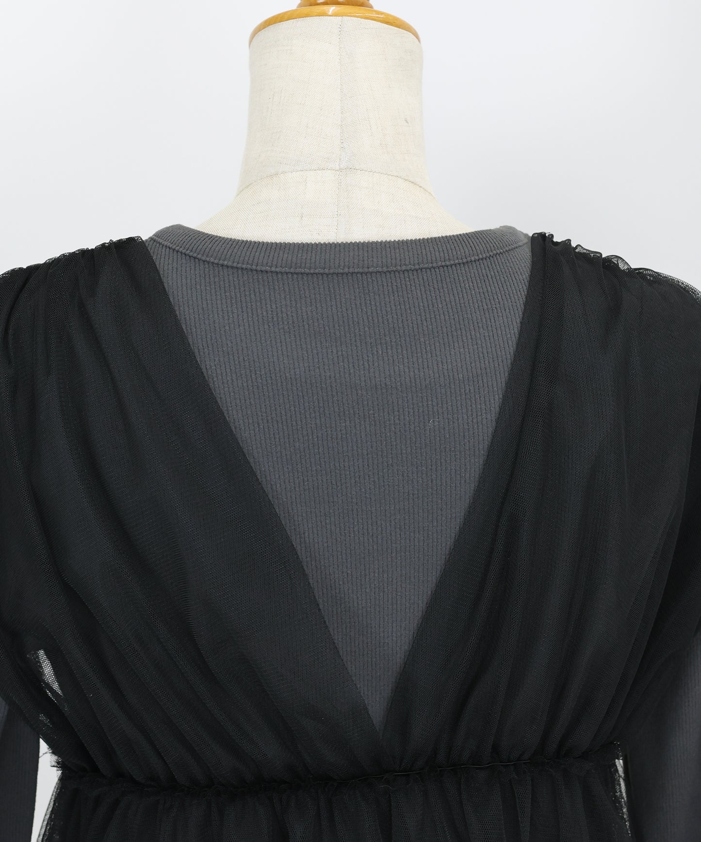 チュールバルーンドッキングワンピース