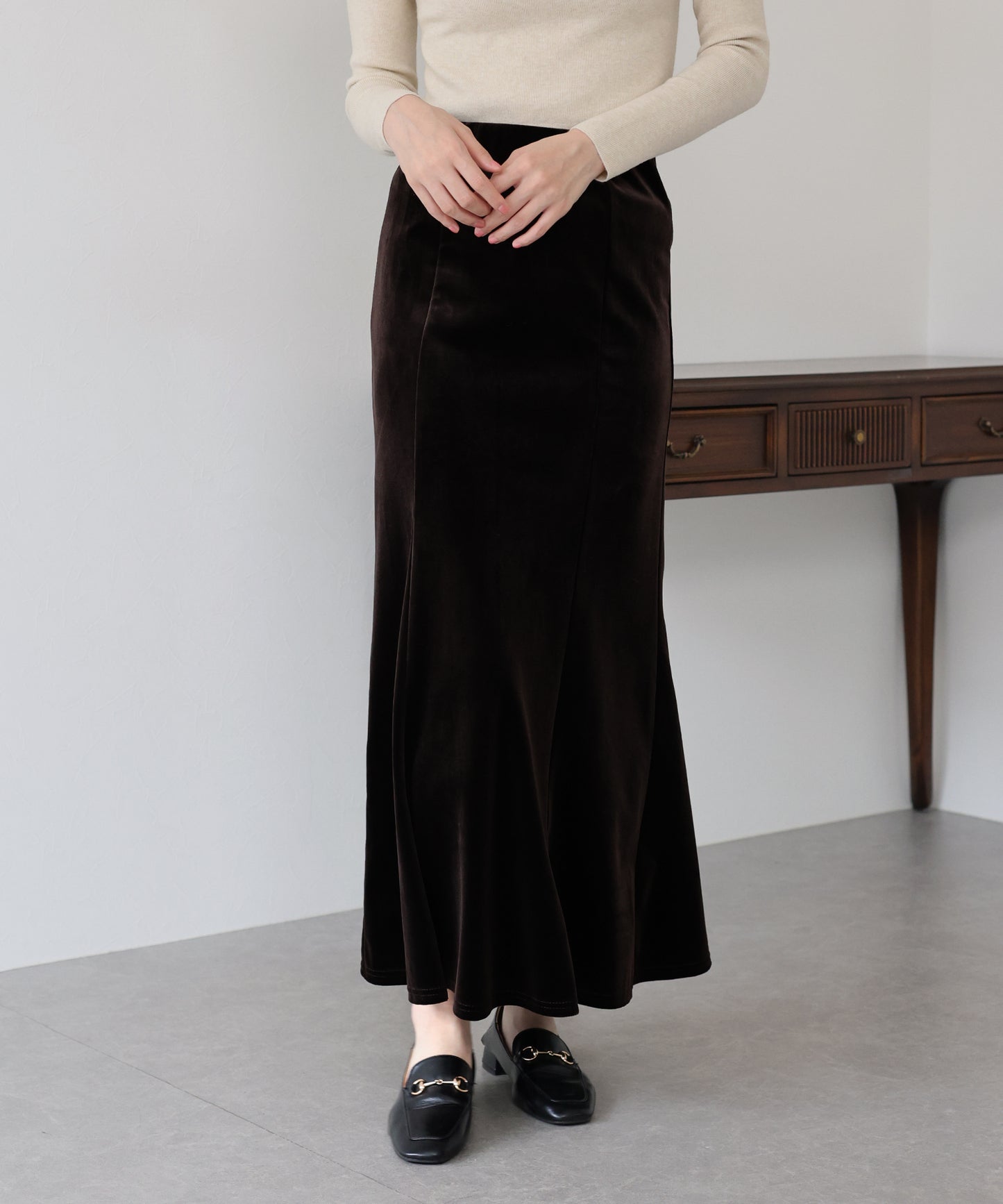 【早割5％OFF】ベロアマーメイドスカート