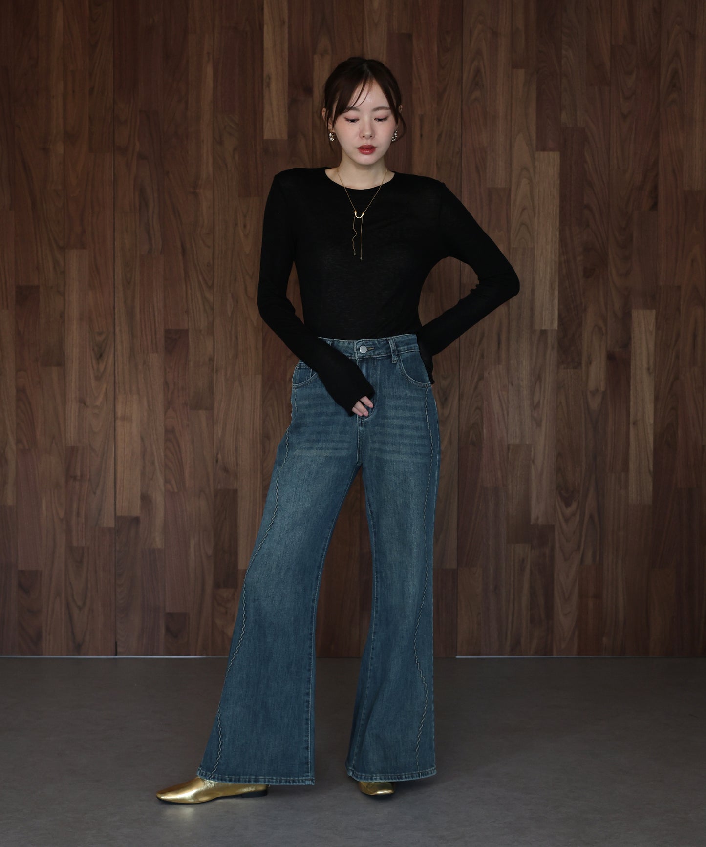 ロングスリーブシアーカットソー【ネコポス】