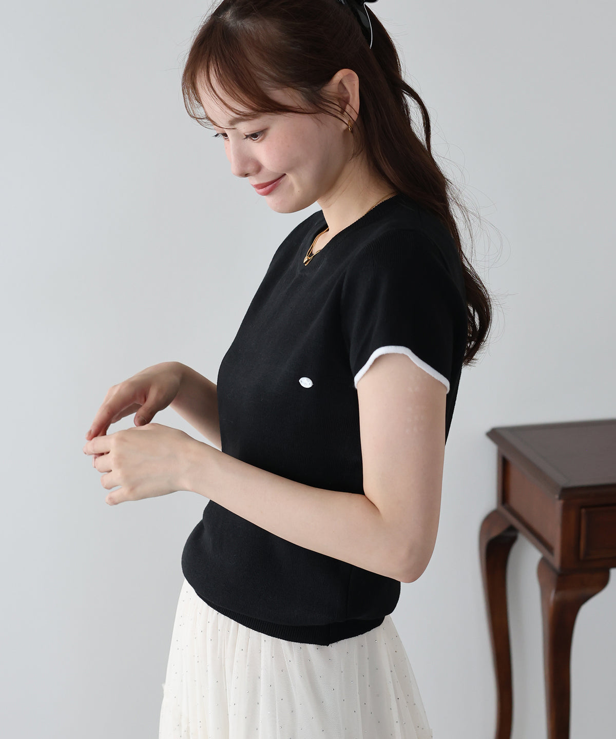 シェルプレートバイカラーニット【メール便】