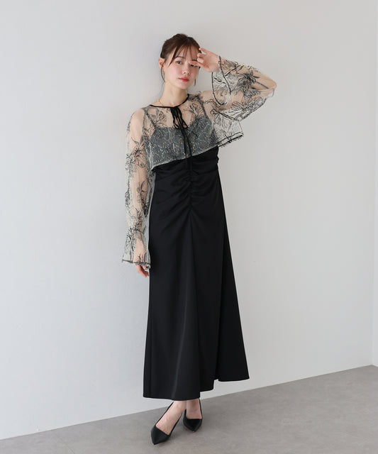 【TIME SALE】ラメフラワーボレロ&キャミソールワンピースドレス