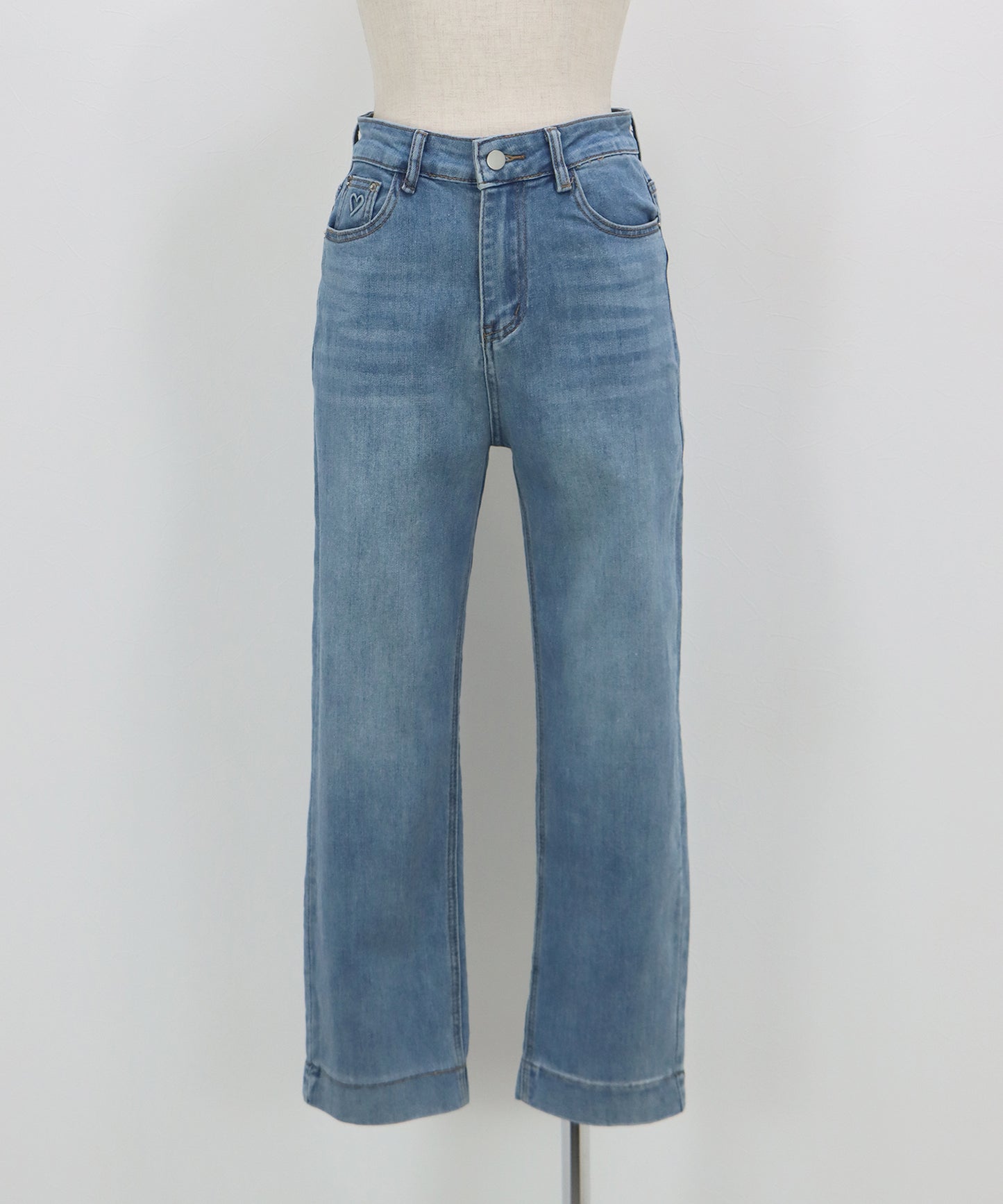 ハートエンボスデニムパンツ