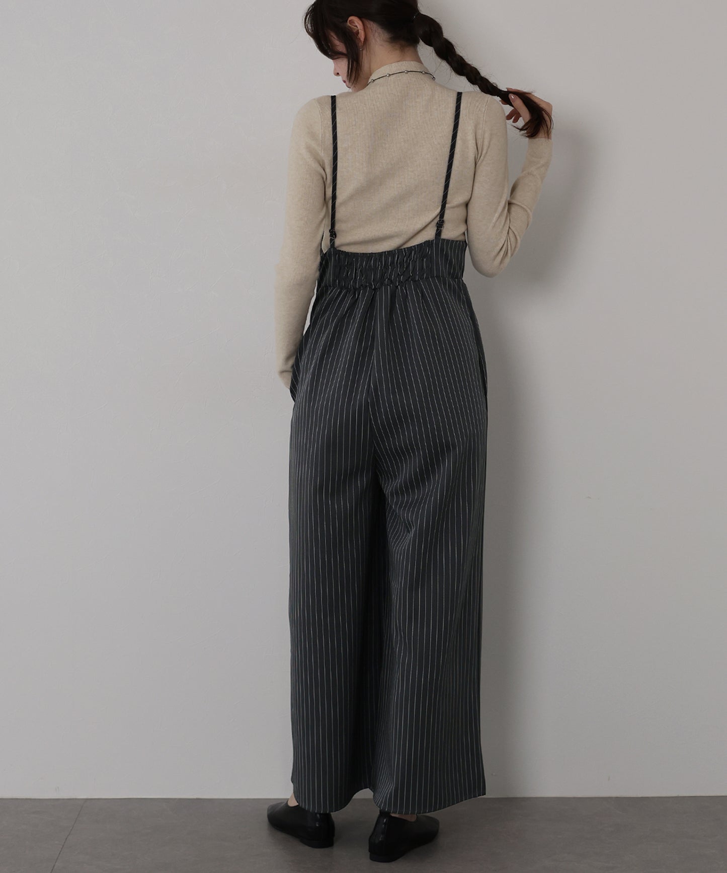 【TIME SALE】[ J by blue ]ピンストライプフリルサロペット