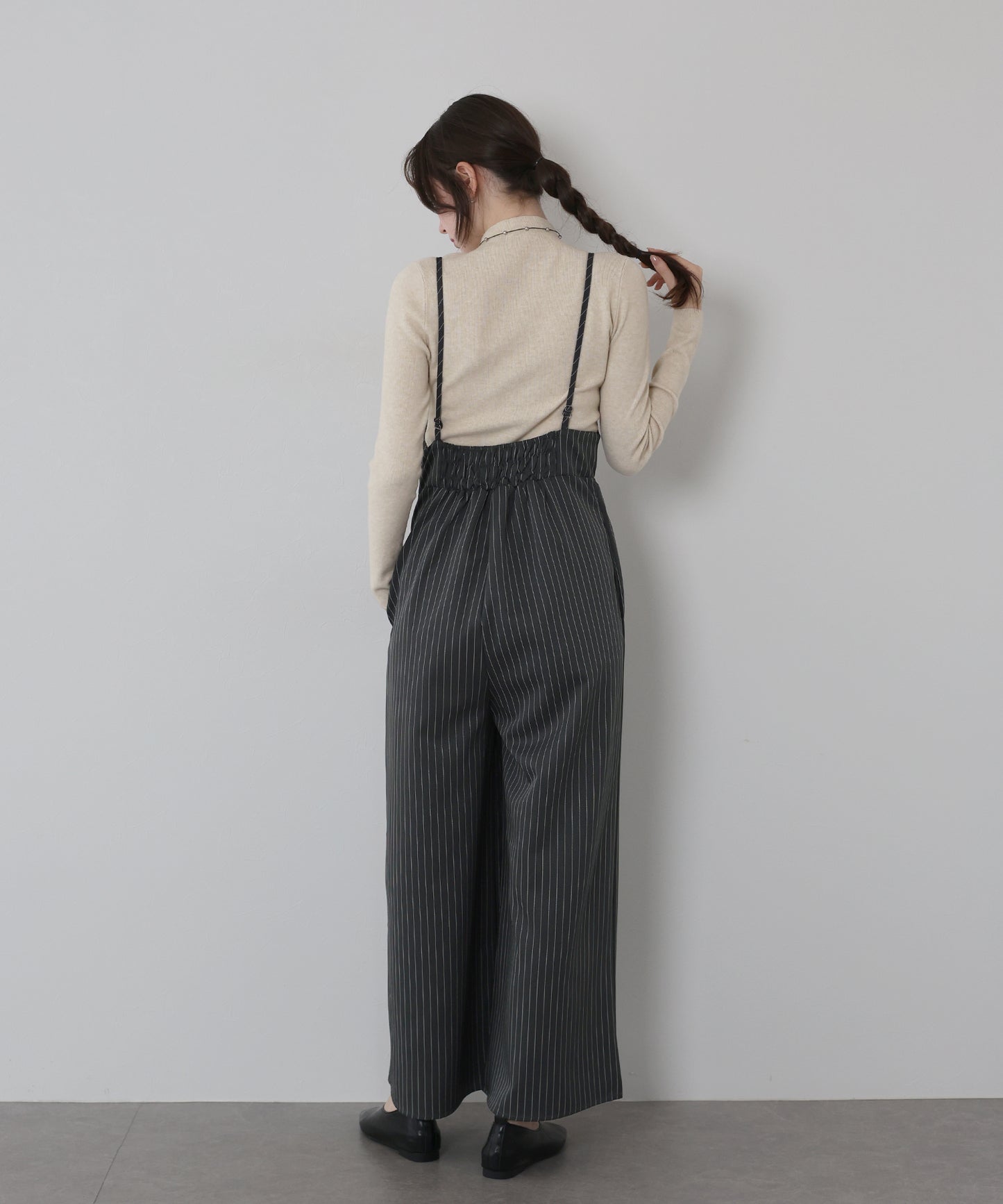 【早割5％OFF】[ J by blue ]ピンストライプフリルサロペット
