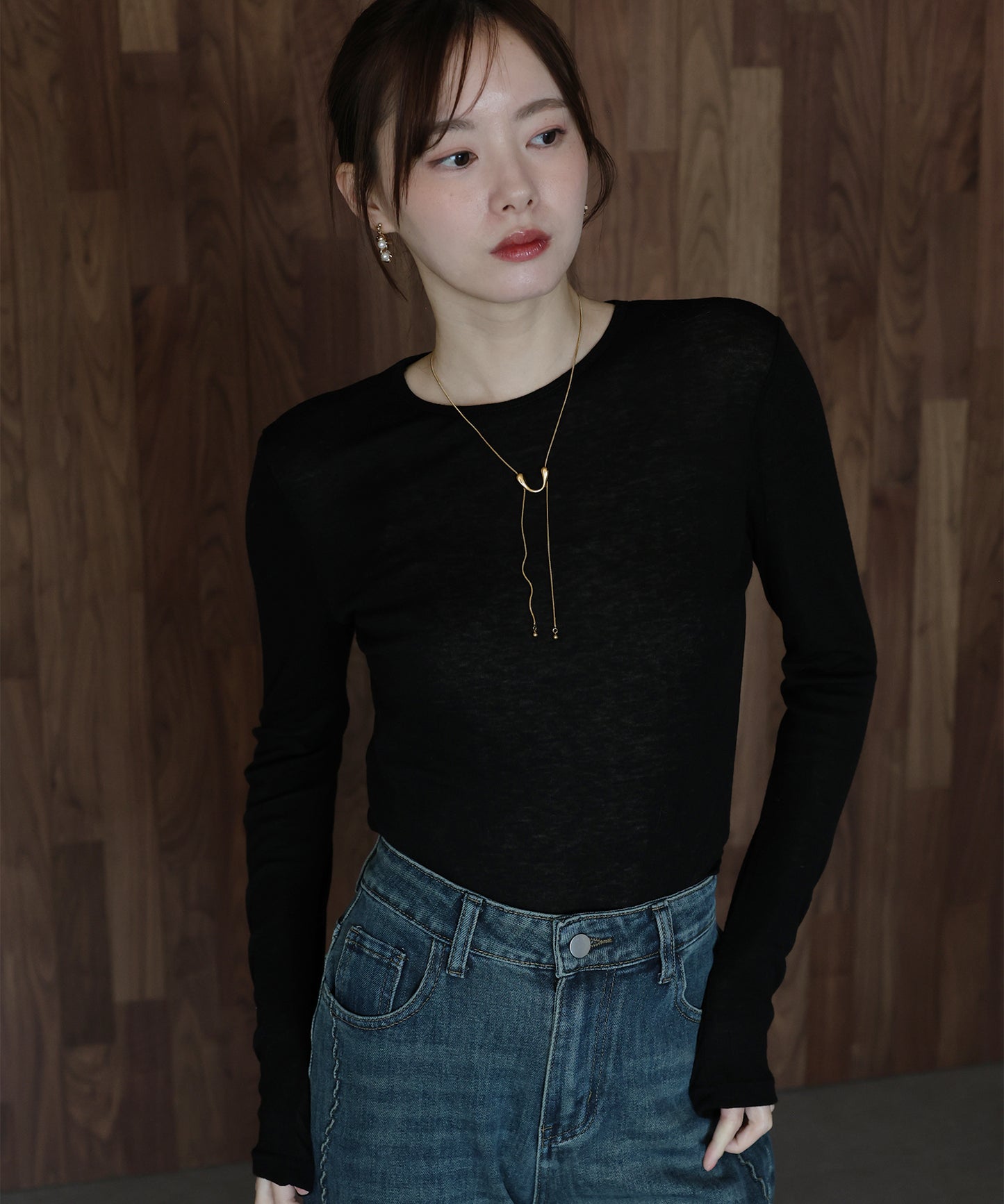 ロングスリーブシアーカットソー【ネコポス】