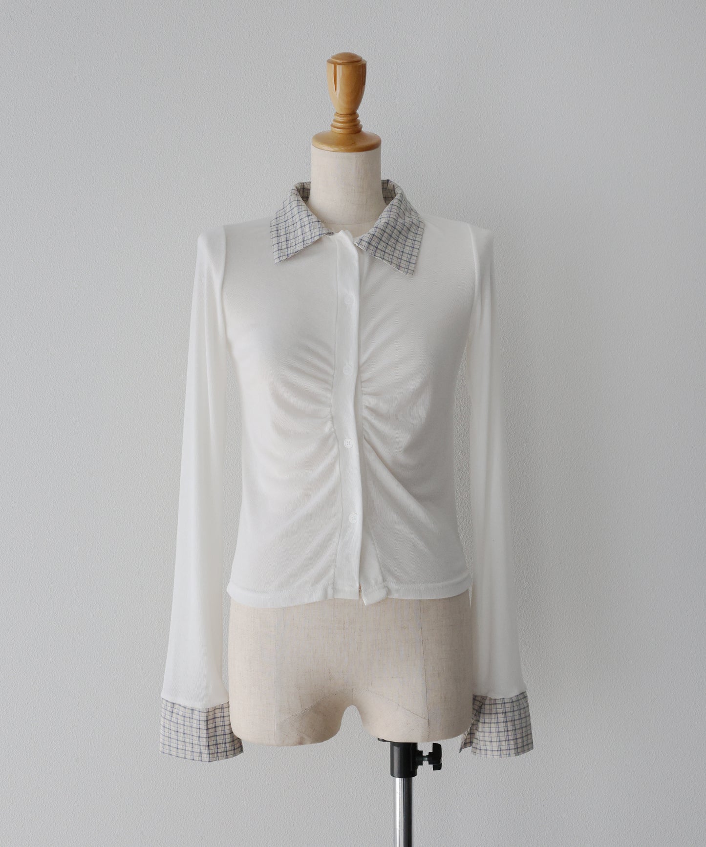 【早割5％OFF】チェックシャツドッキングカーディガン【ネコポス】