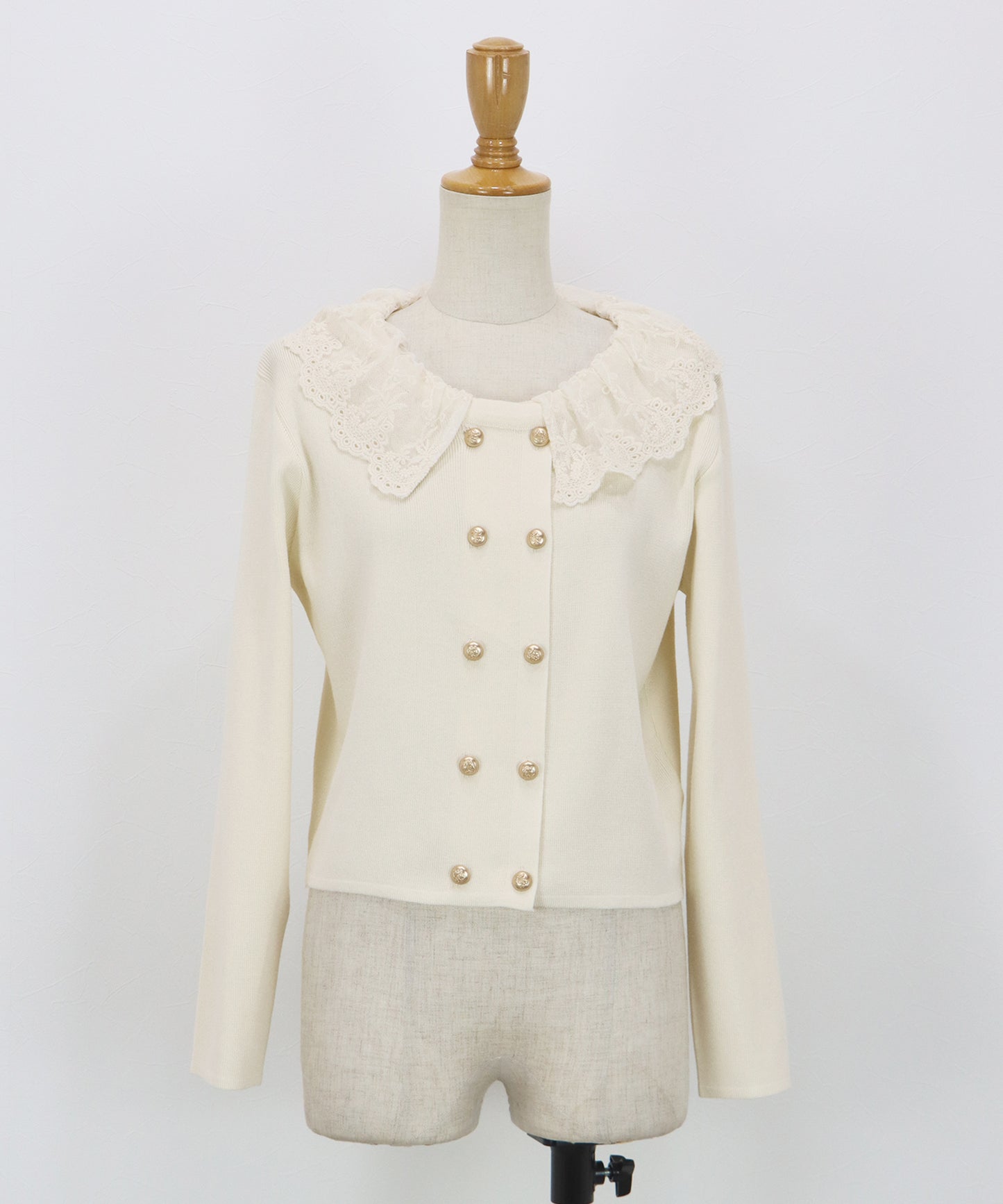 レース襟ドッキングニット