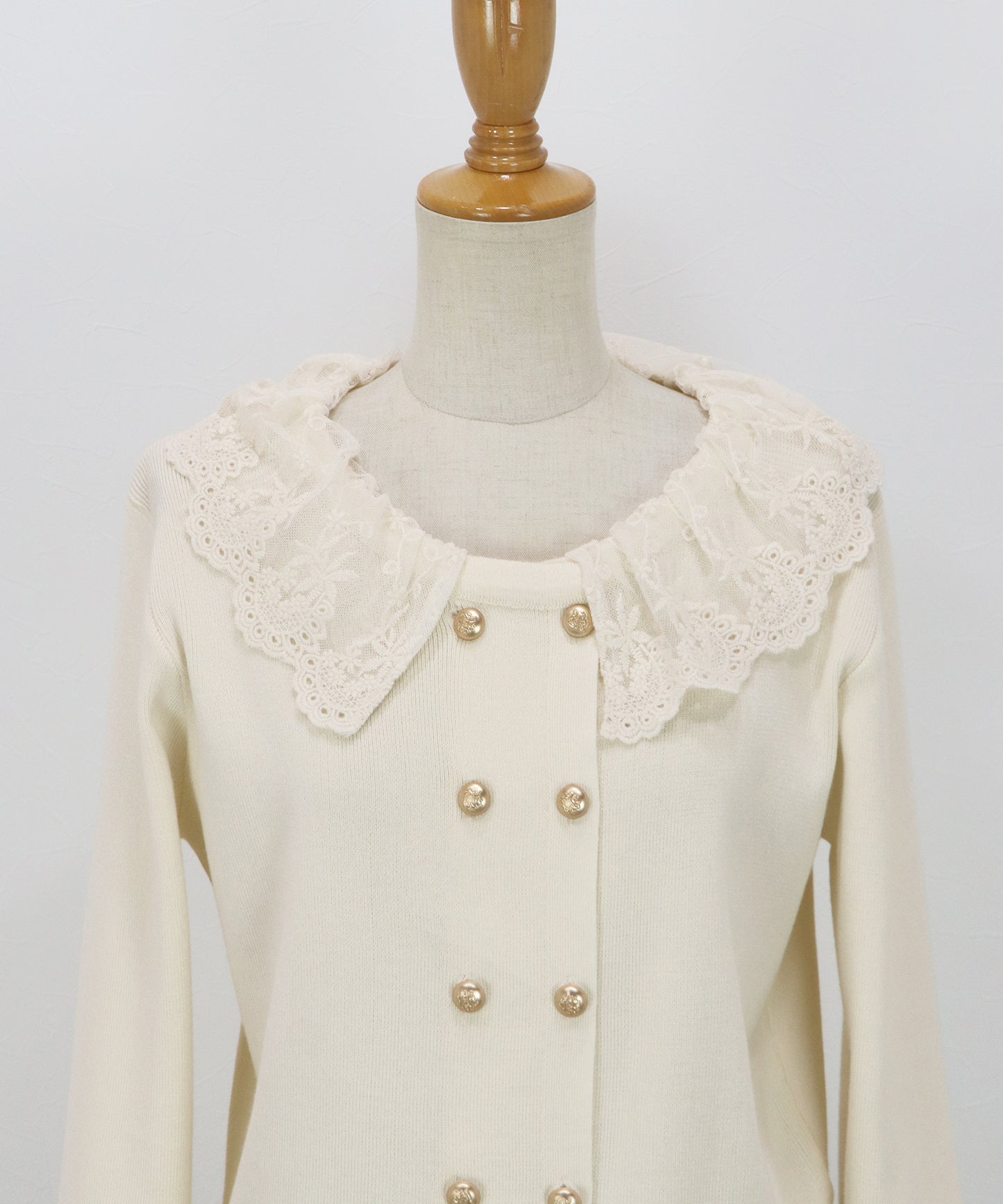 レース襟ドッキングニット