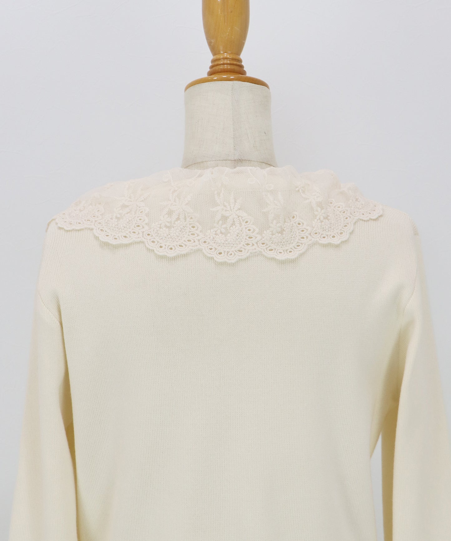 レース襟ドッキングニット