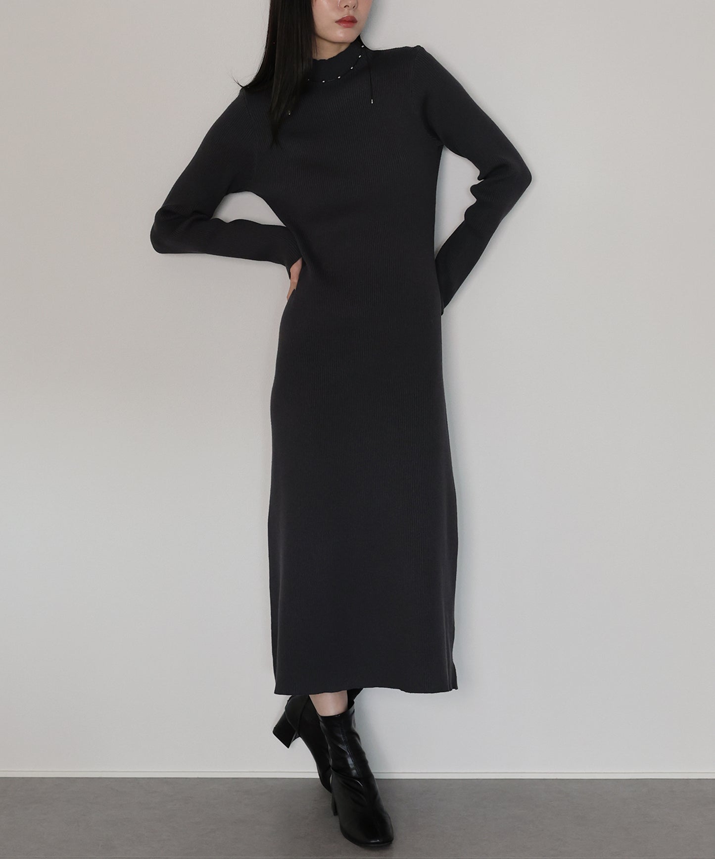 【早割5％OFF】シャギーベスト＆ニットワンピースセットアップ