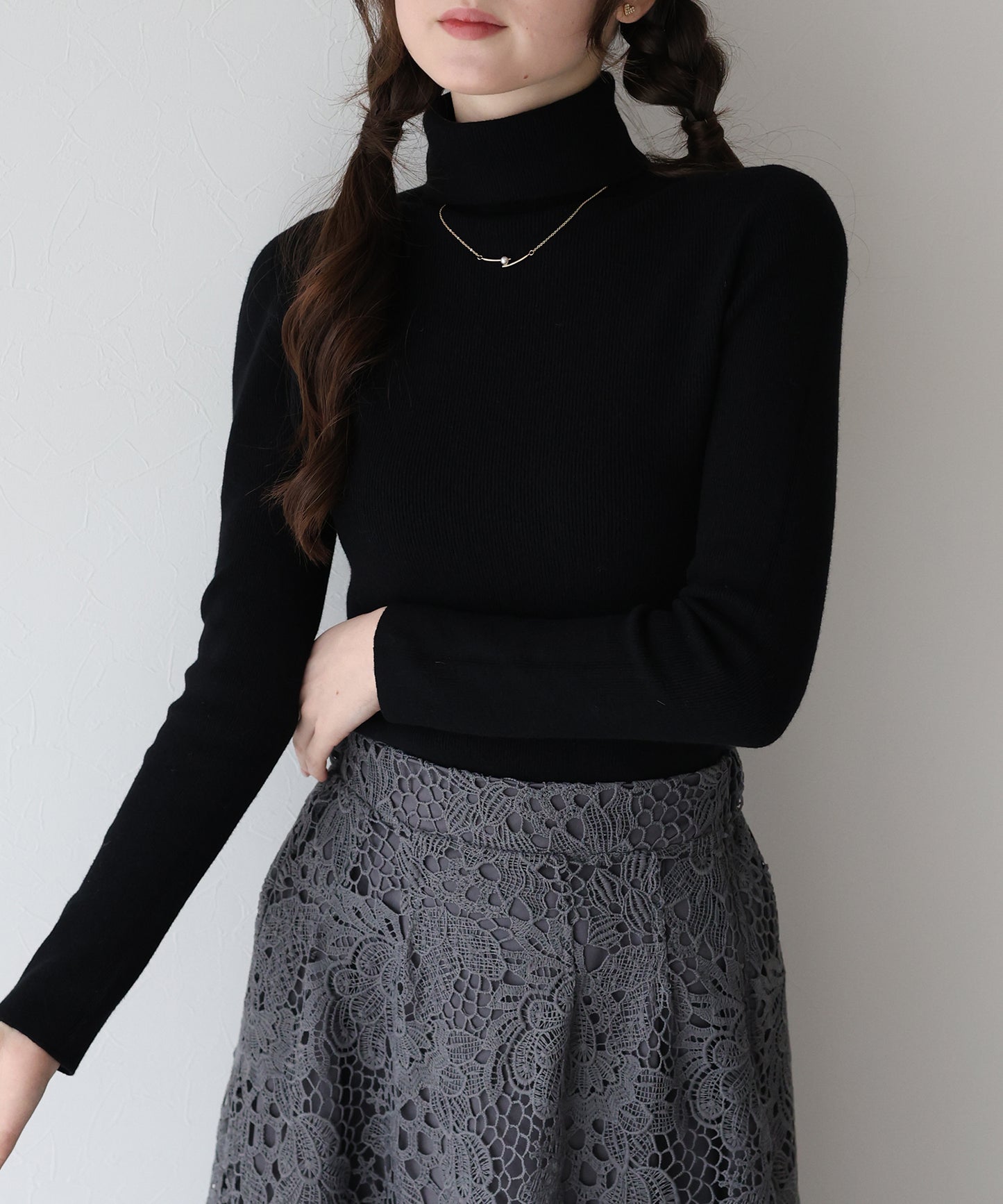 【早割5％OFF】ウール混タートルネックニット