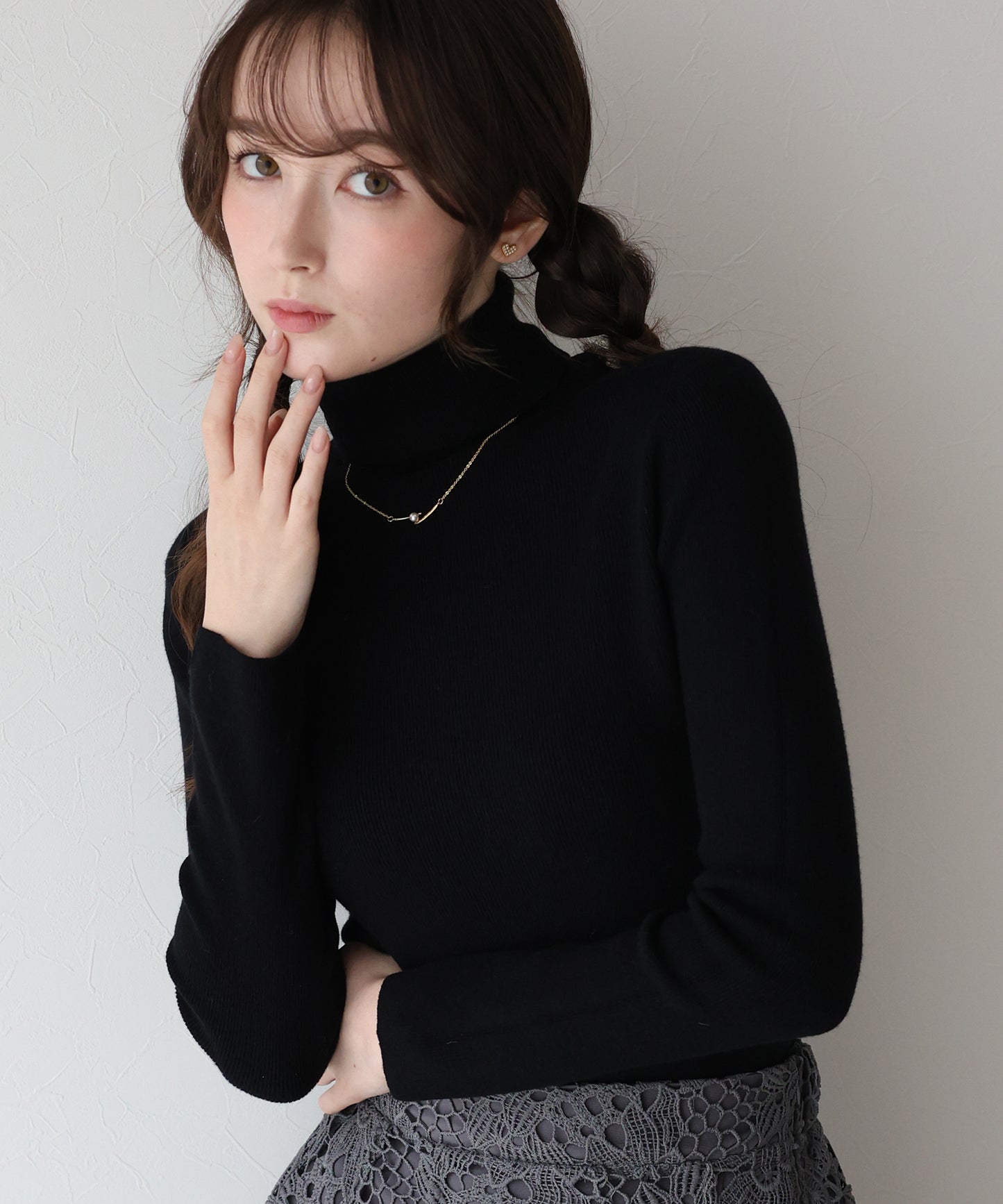 【早割5％OFF】ウール混タートルネックニット