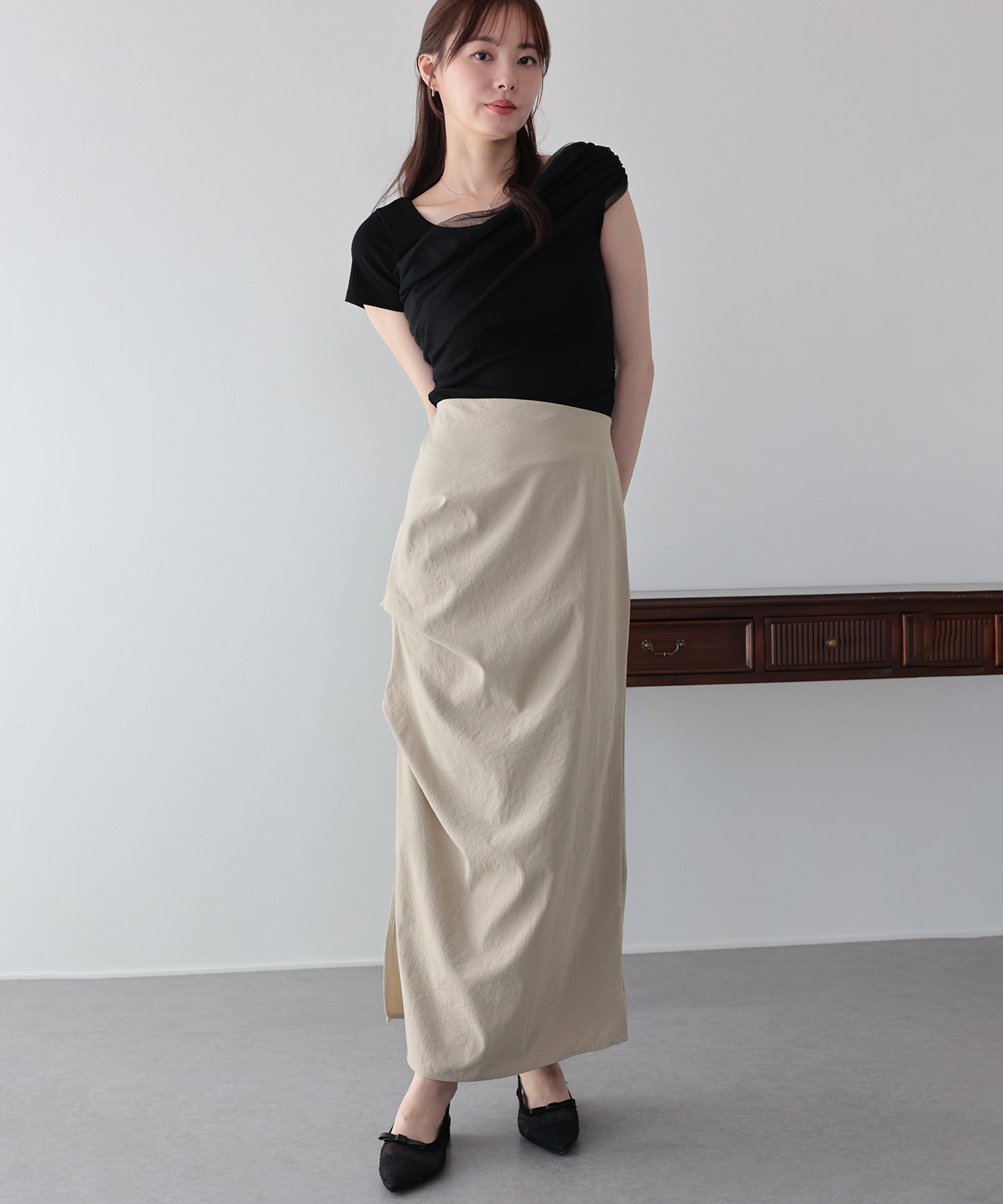 【早割5％OFF】ドレープスカート