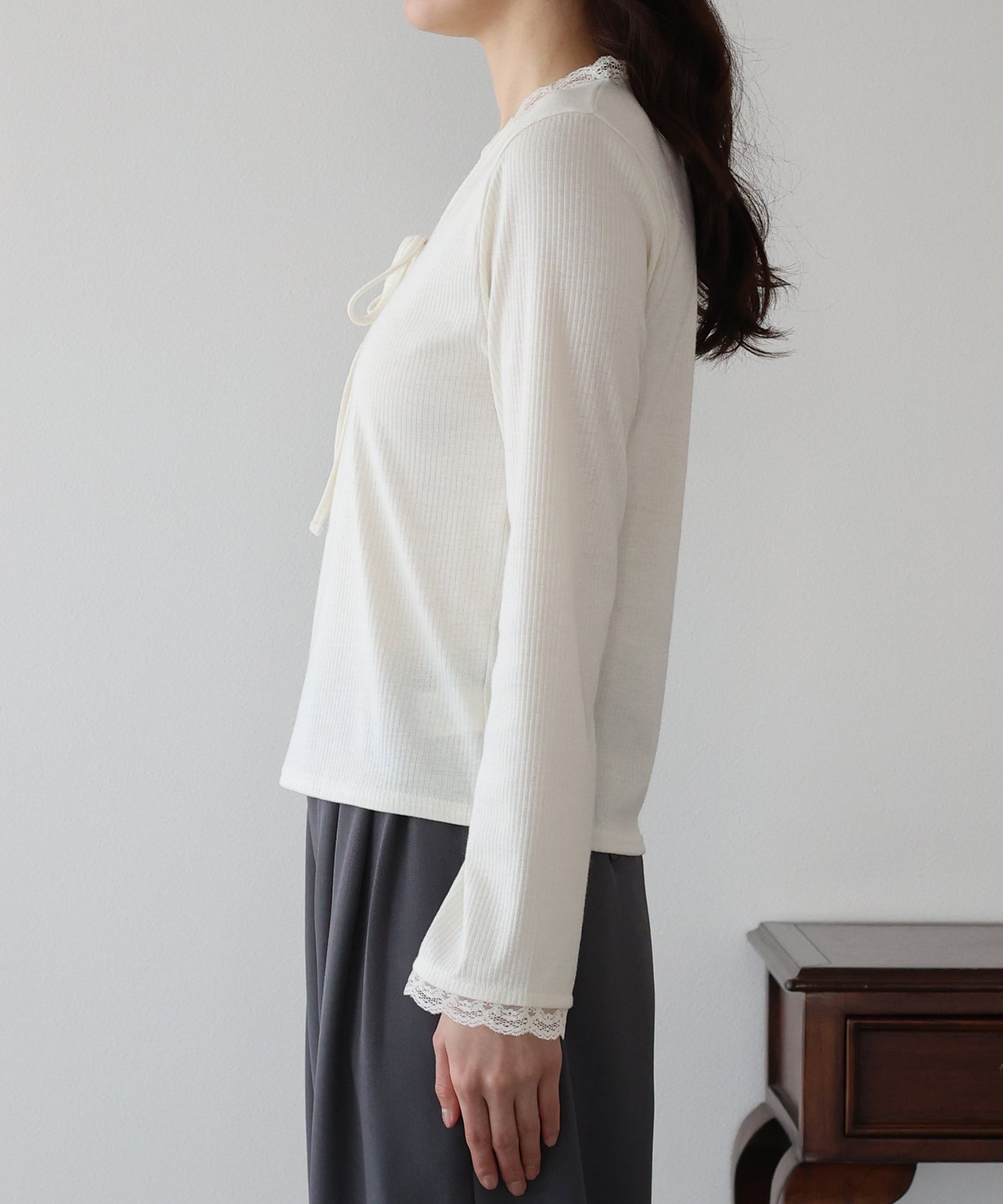 【早割5％OFF】レースドッキングリブカットソー【ネコポス】