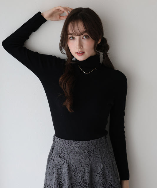 【早割5％OFF】ウール混タートルネックニット