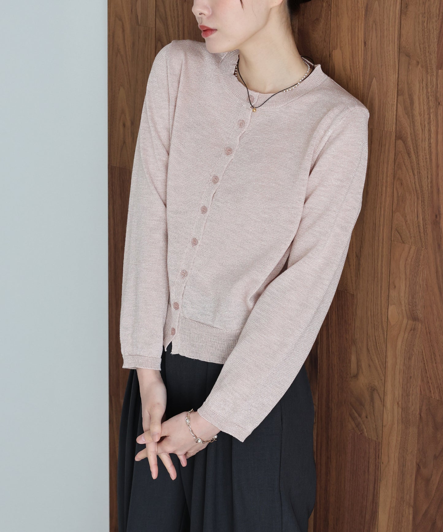 ラメニットシアーカーディガン【ネコポス】