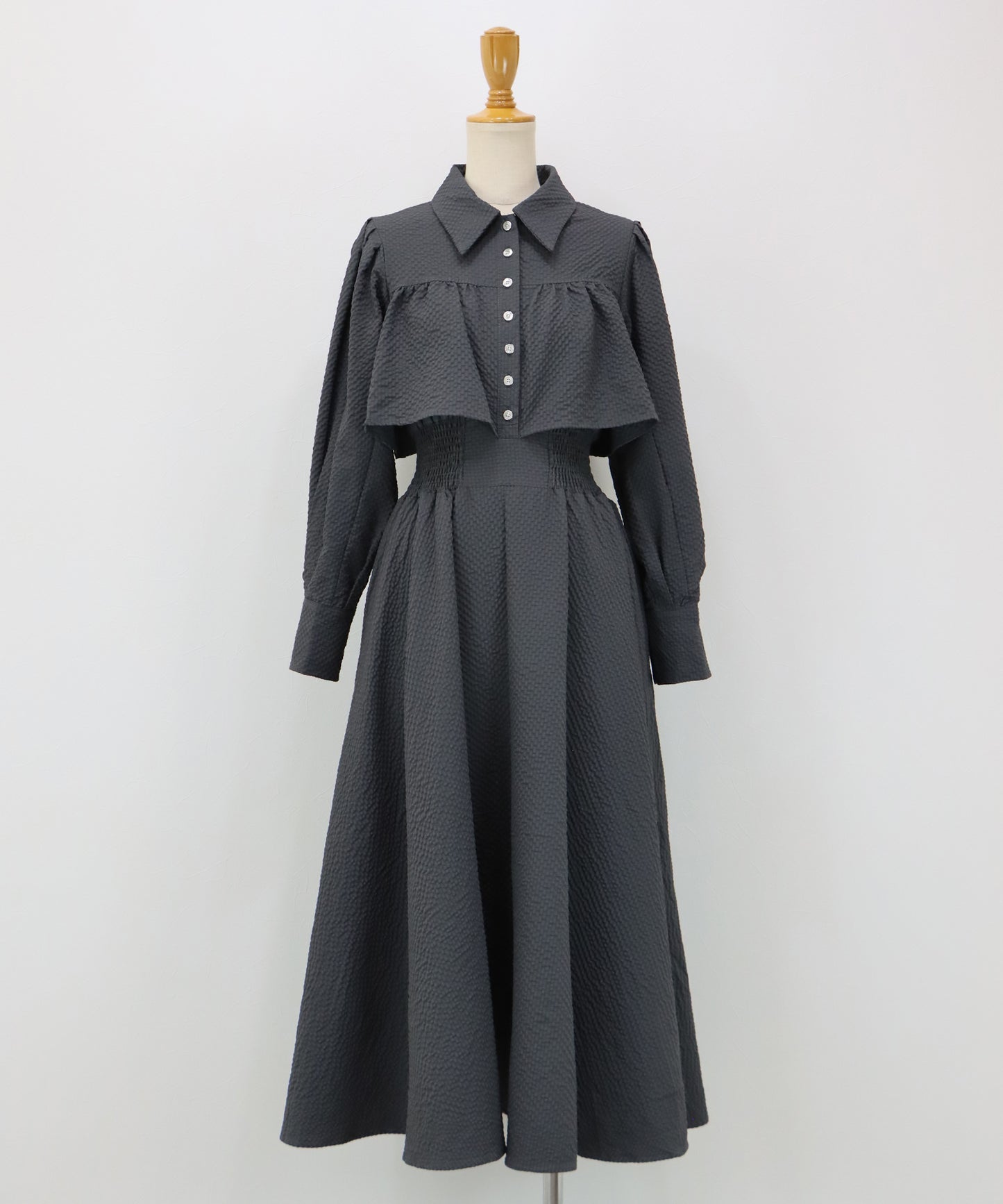 ロングスリーブスタイルアップシャツワンピース