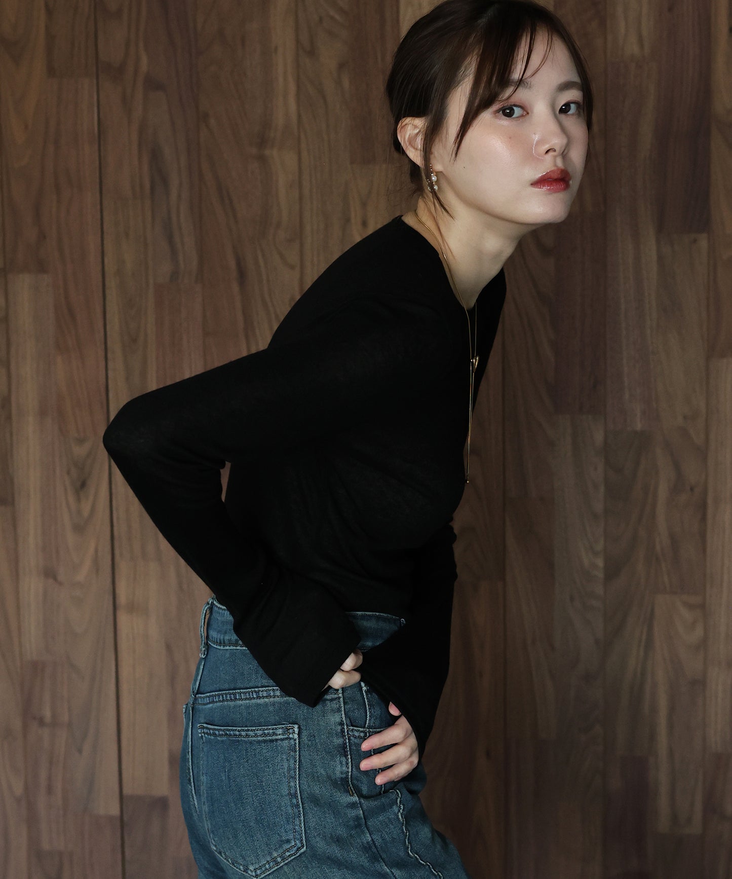 ロングスリーブシアーカットソー【ネコポス】