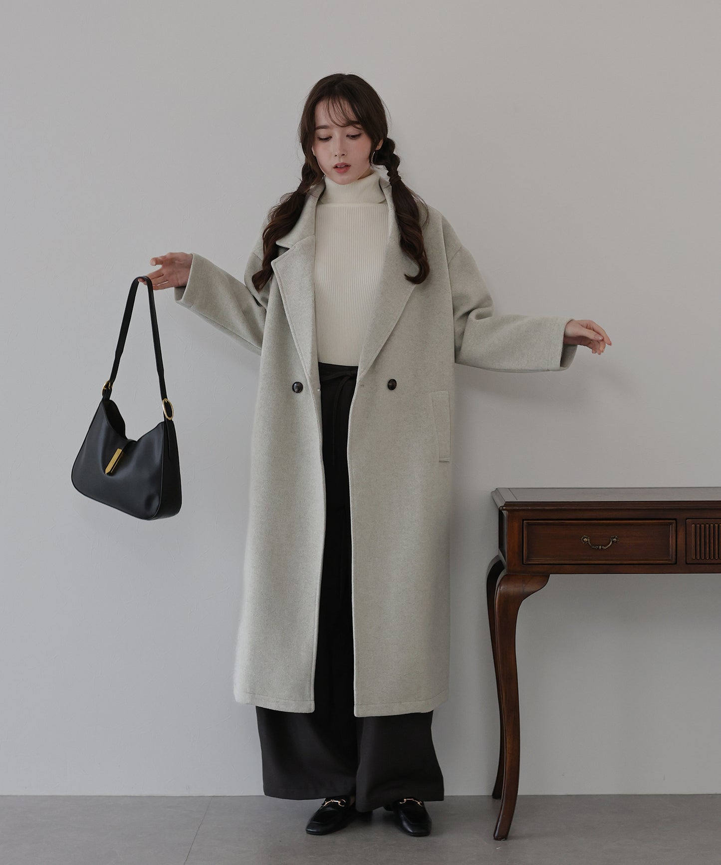 テーラードウールロングコート