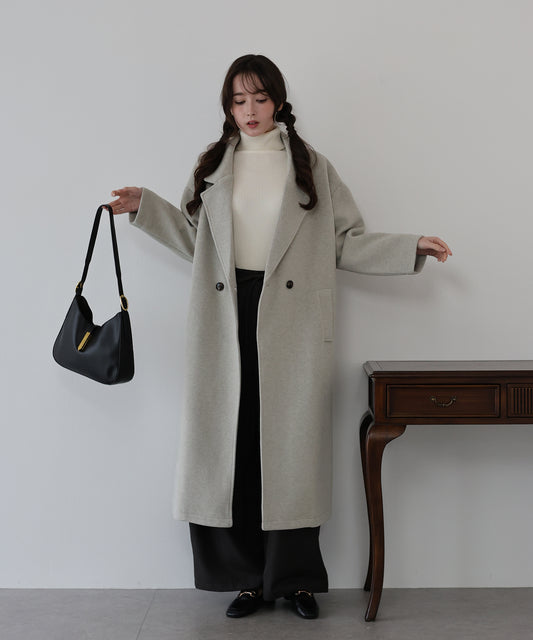 【早割5％OFF】テーラードウールロングコート