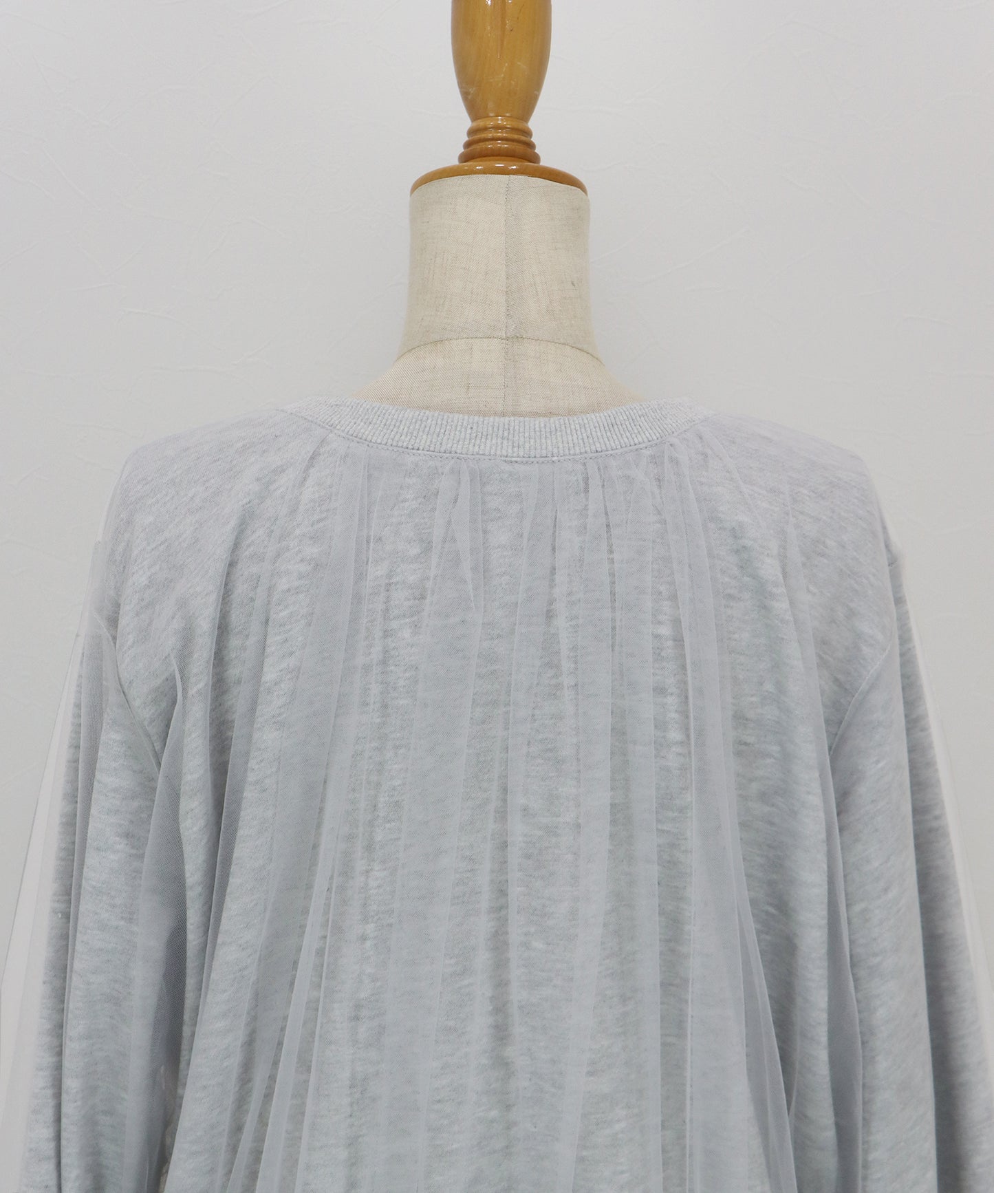 チュールレイヤードスウェットカーディガン