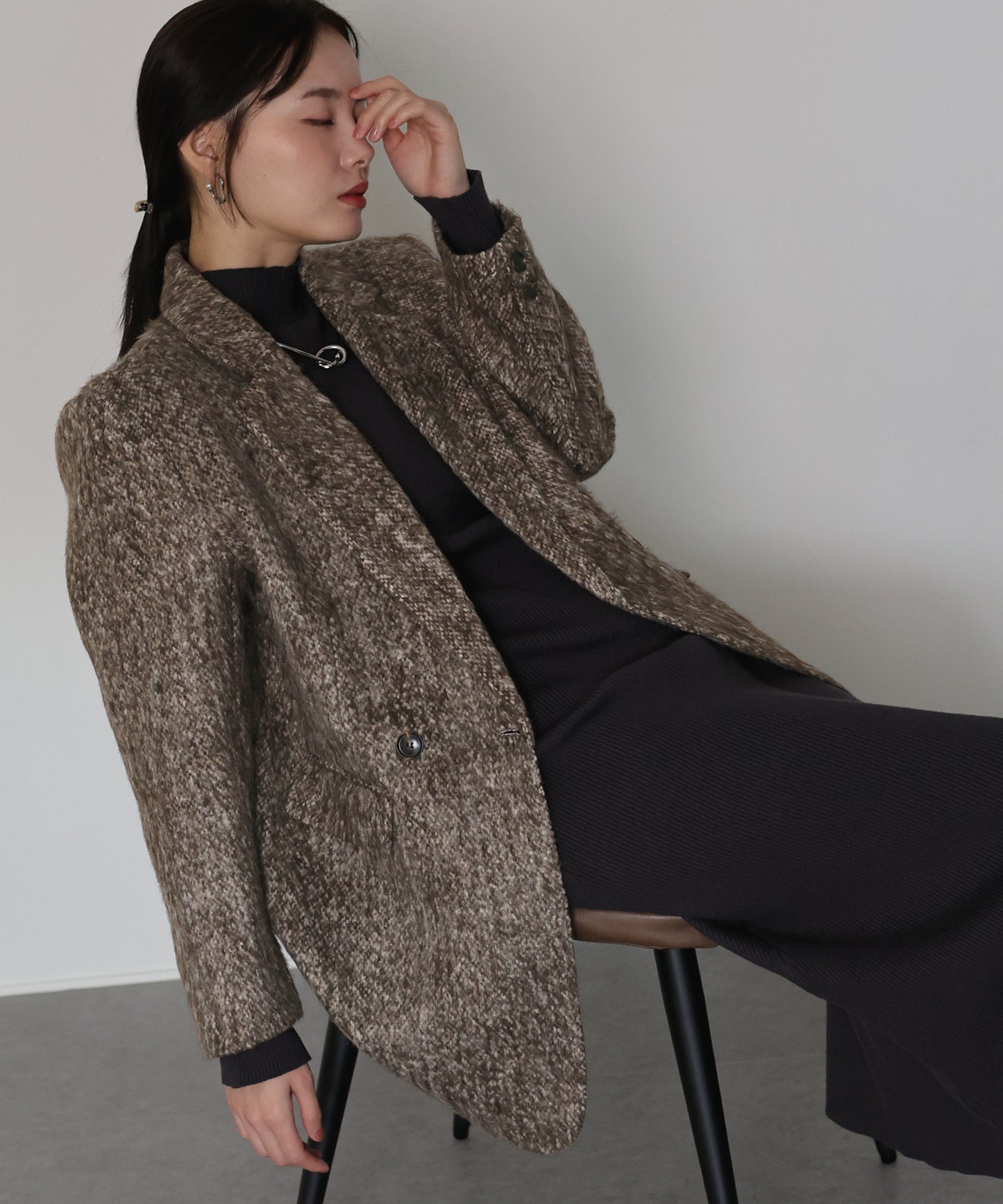 【SALE】[J by blue]シャギーハーフコート