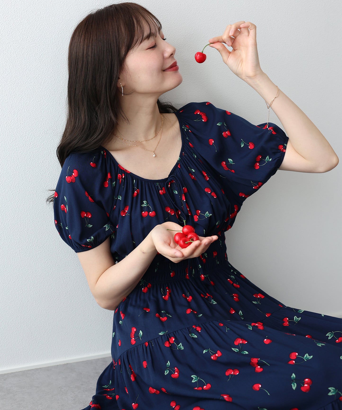 チェリープリントワンピース