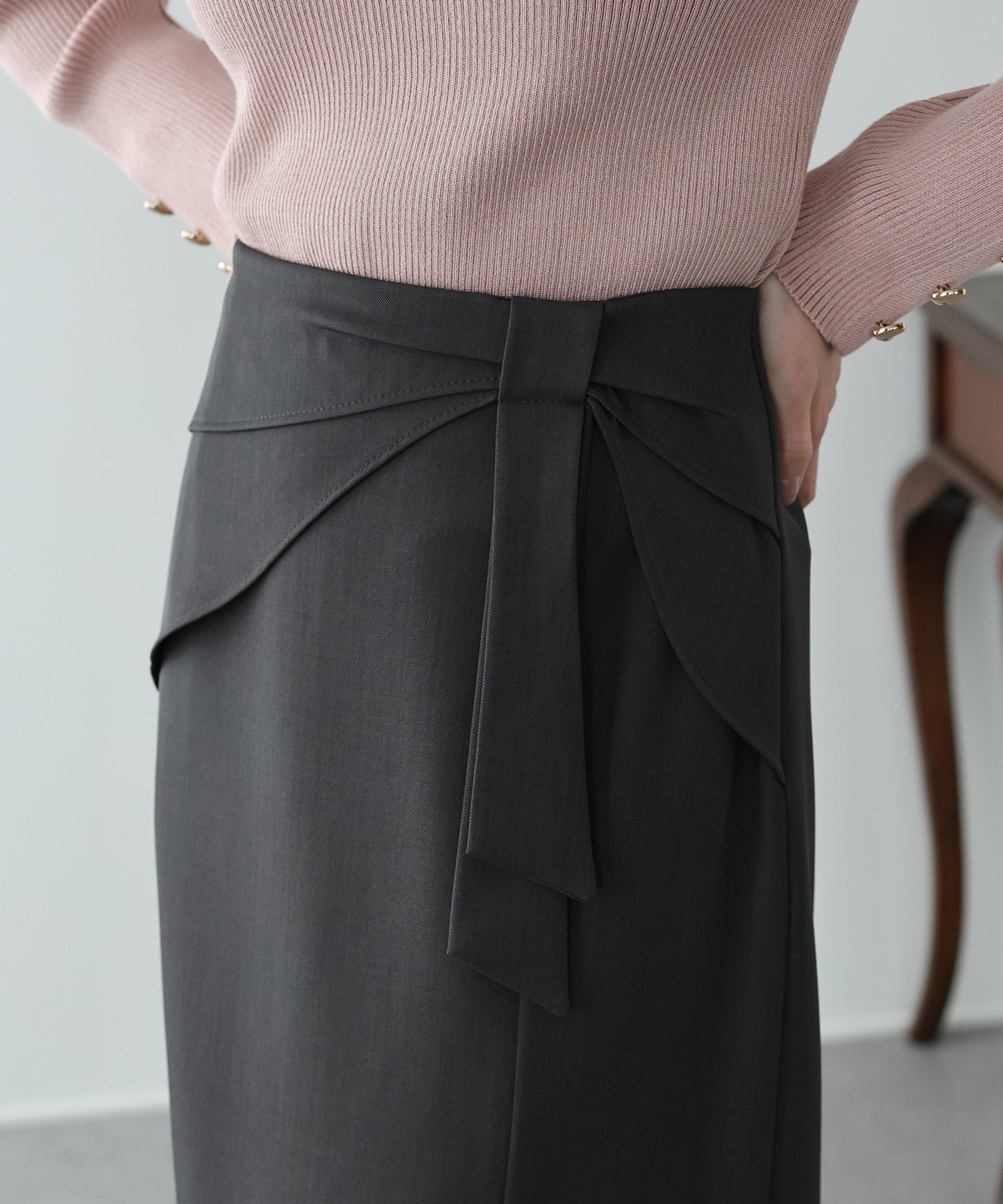 ウエストリボンタイトスカート