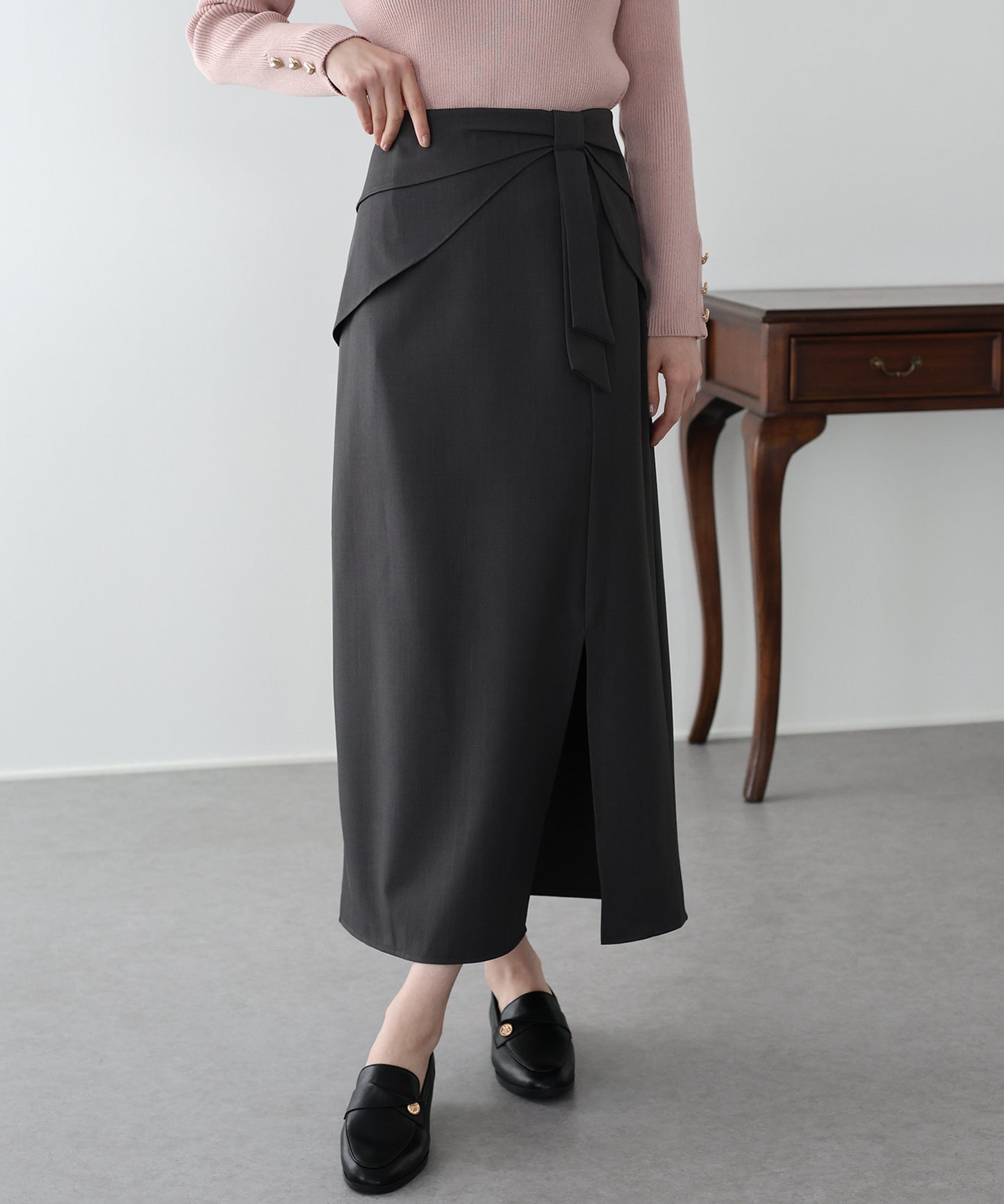 ウエストリボンタイトスカート