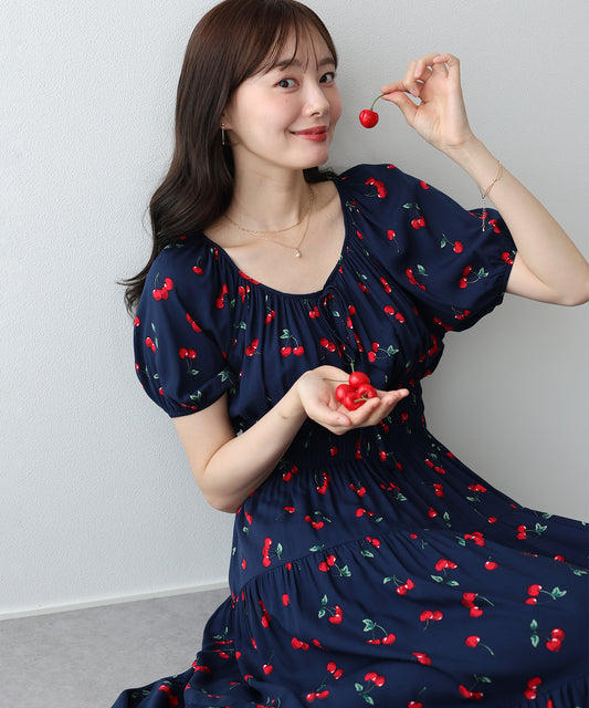 チェリープリントワンピース