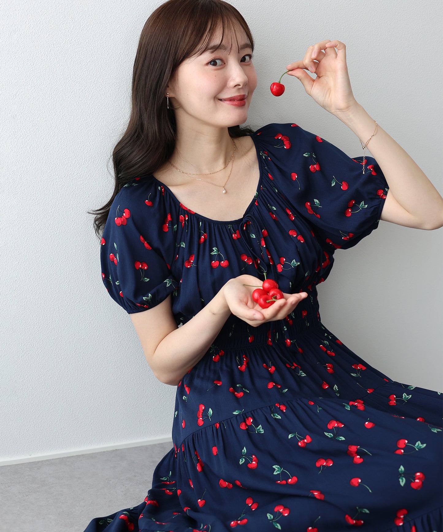 チェリープリントワンピース